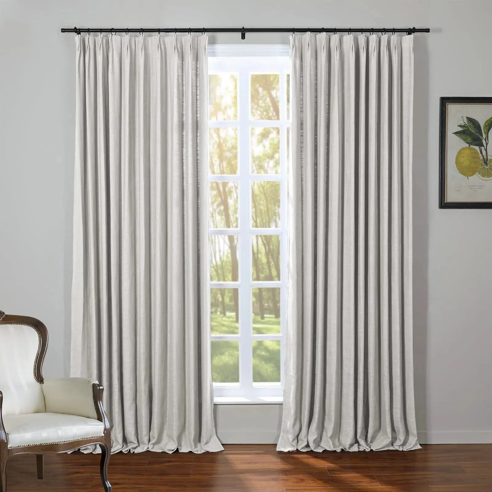 Kyla Extra Long Linen Ceiling to Floor Curtains Pleated - Image 110
