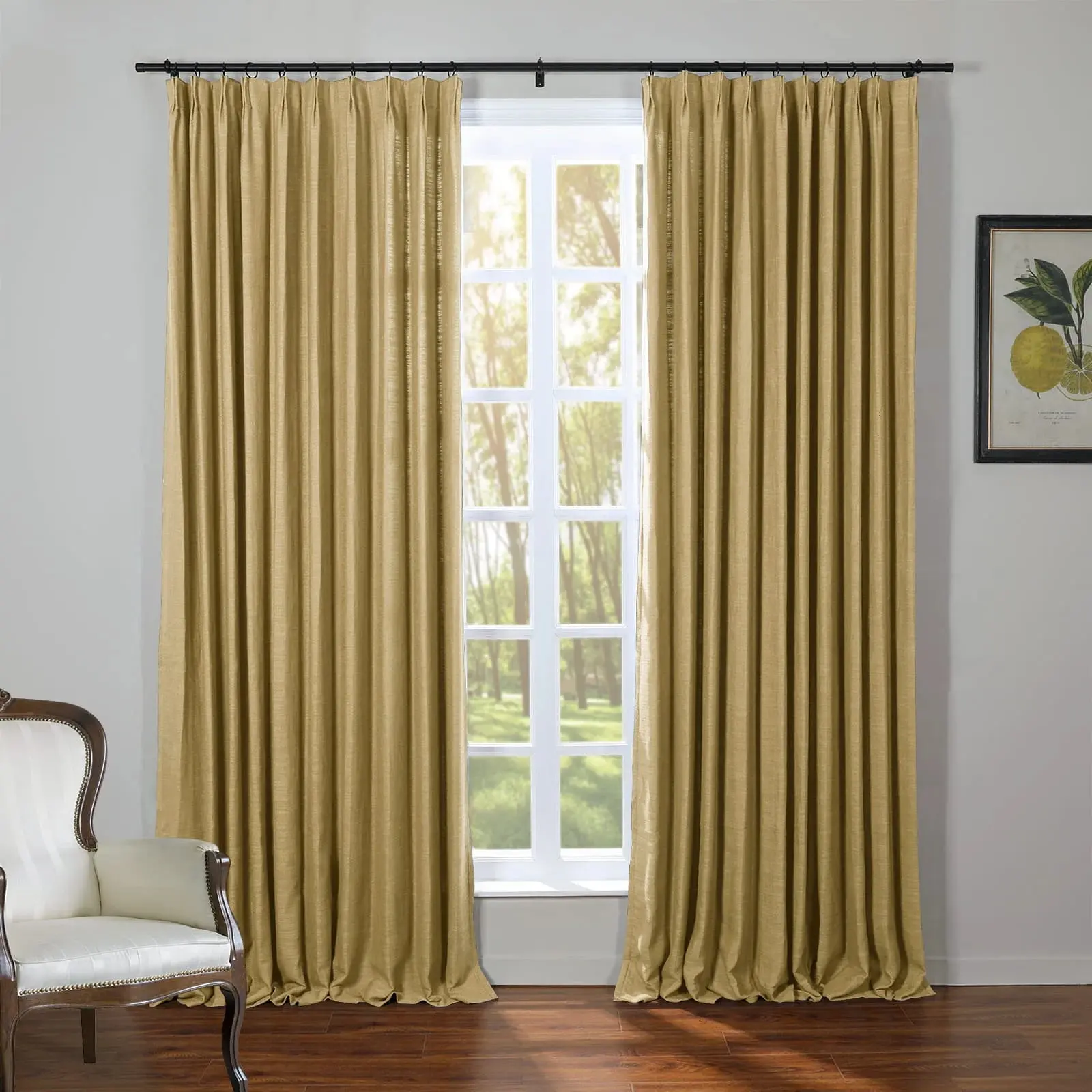Kyla Extra Long Linen Ceiling to Floor Curtains Pleated - Image 118