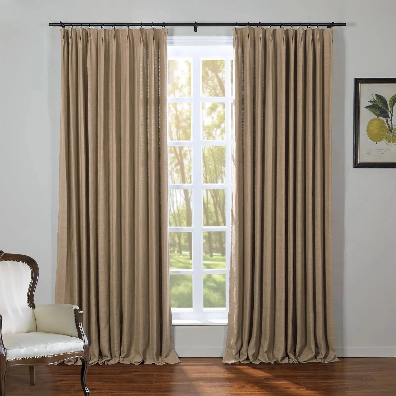 Kyla Extra Long Linen Ceiling to Floor Curtains Pleated - Image 28