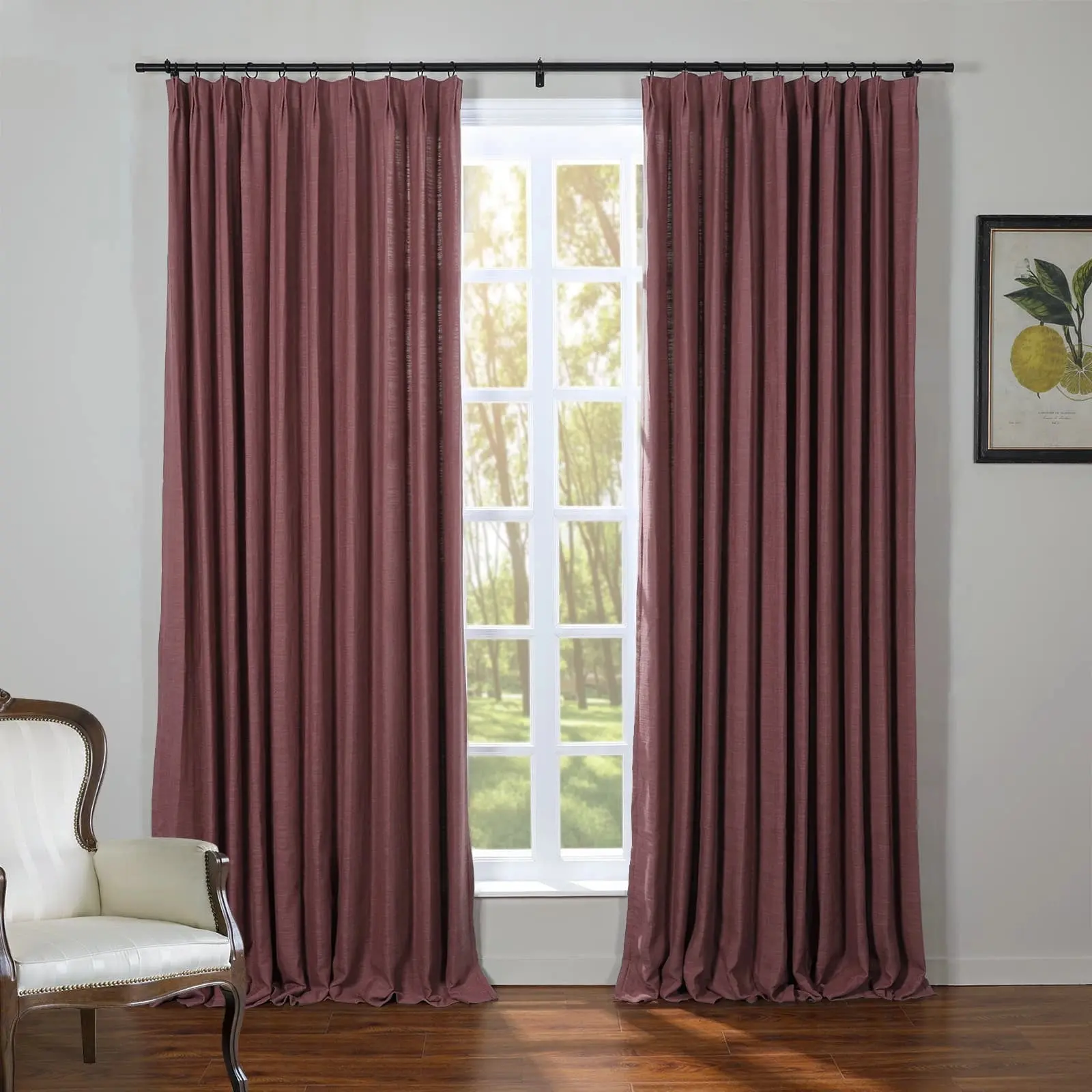 Kyla Extra Long Linen Ceiling to Floor Curtains Pleated - Image 33