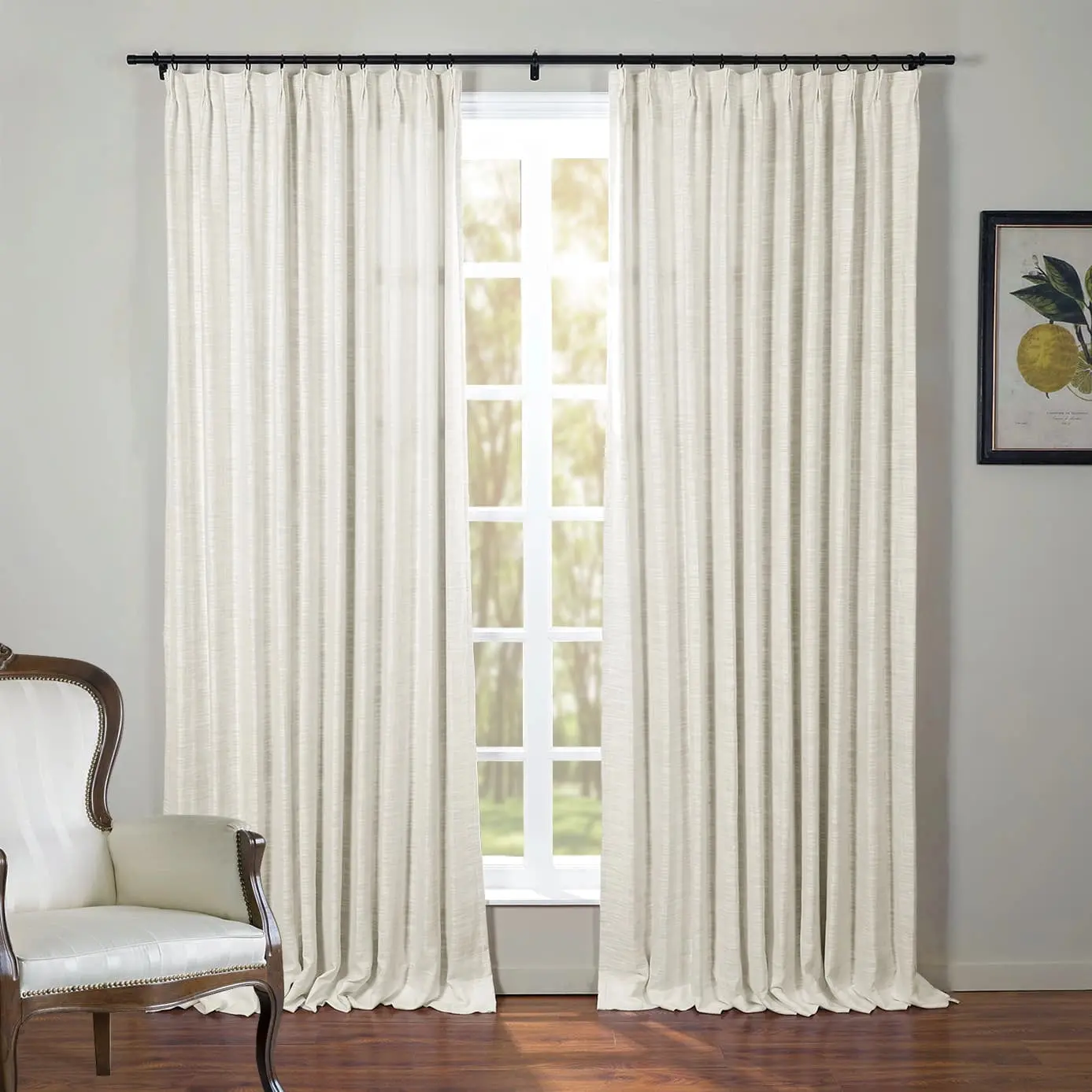 Kyla Extra Long Linen Ceiling to Floor Curtains Pleated - Image 34