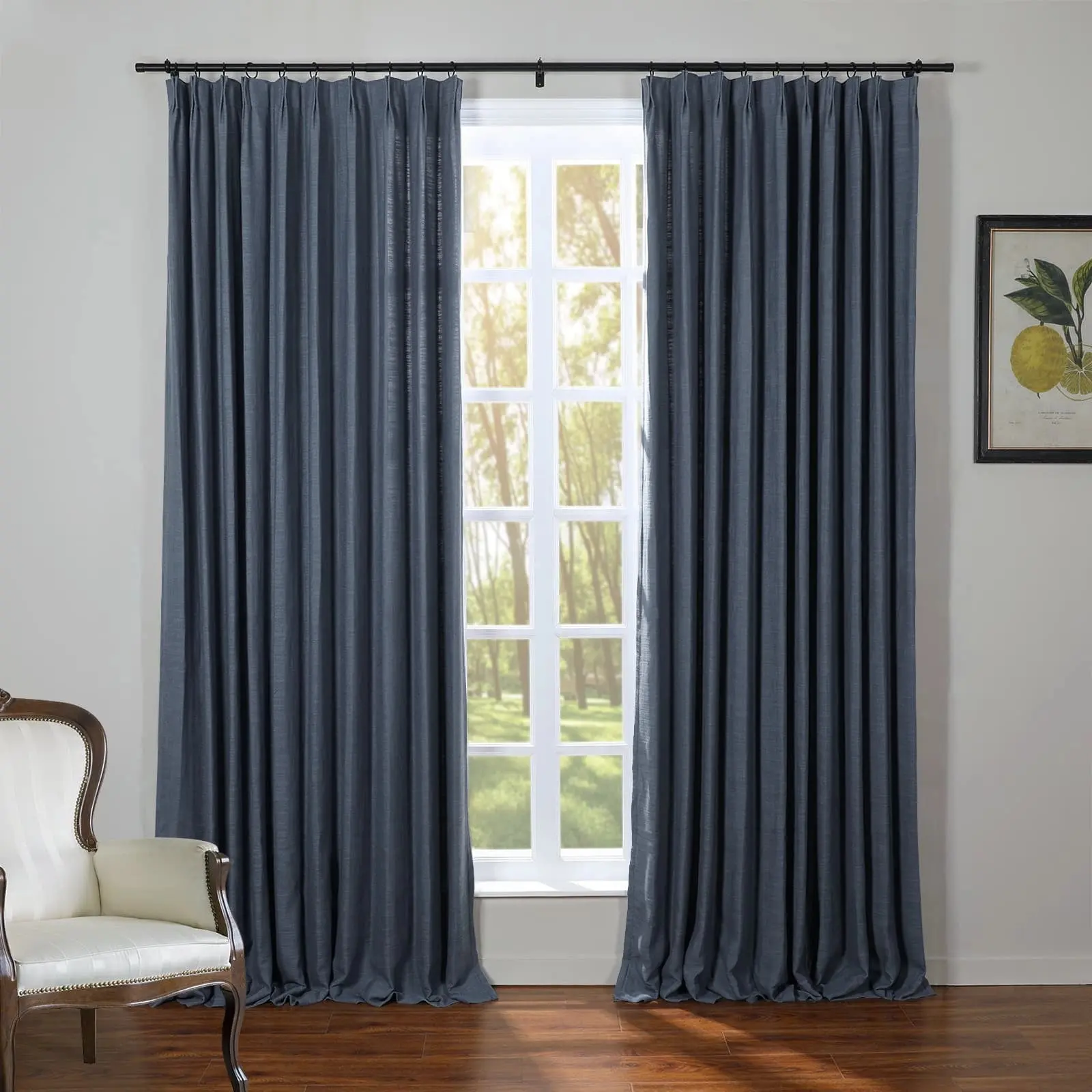Kyla Extra Long Linen Ceiling to Floor Curtains Pleated - Image 43