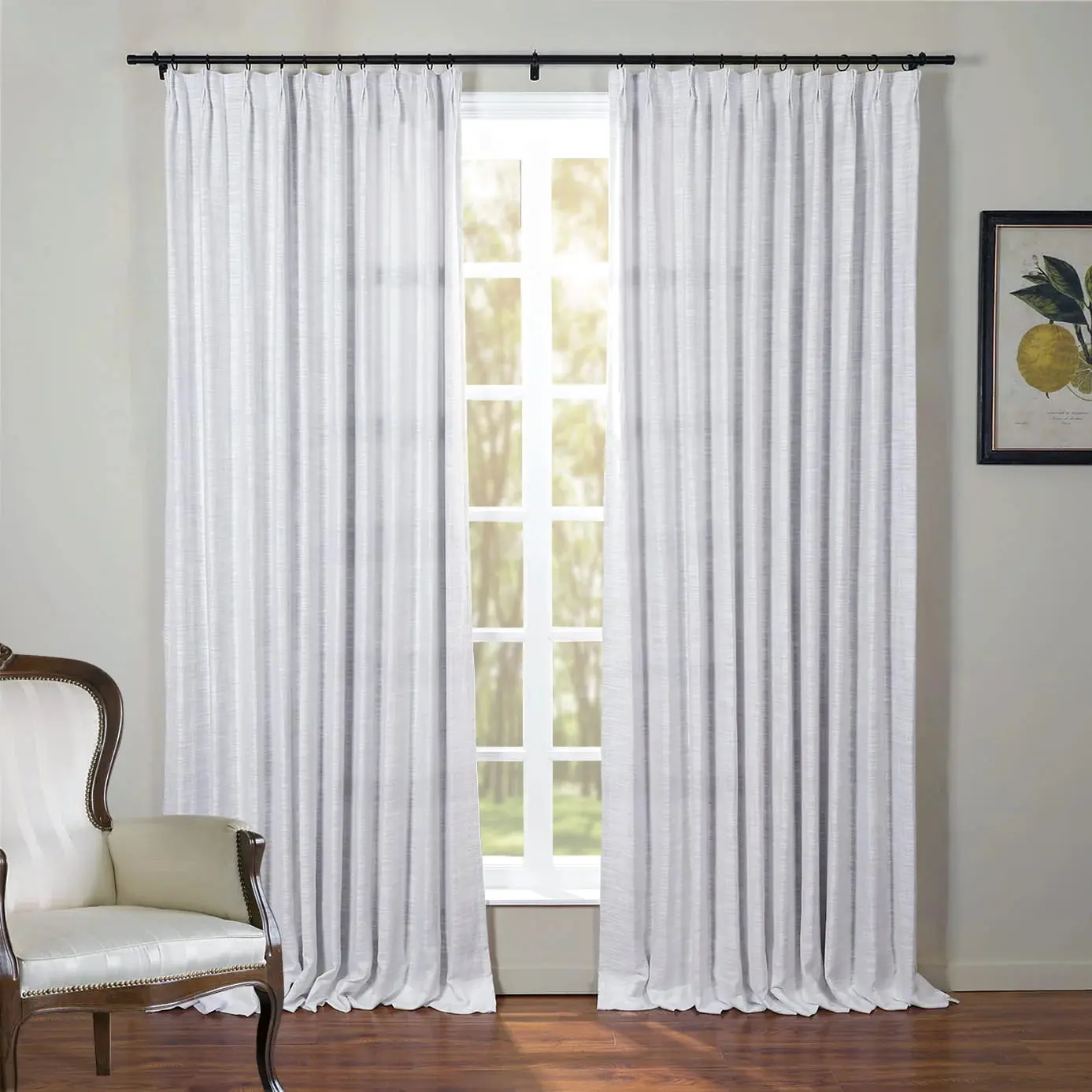 Kyla Extra Long Linen Ceiling to Floor Curtains Pleated - Image 49