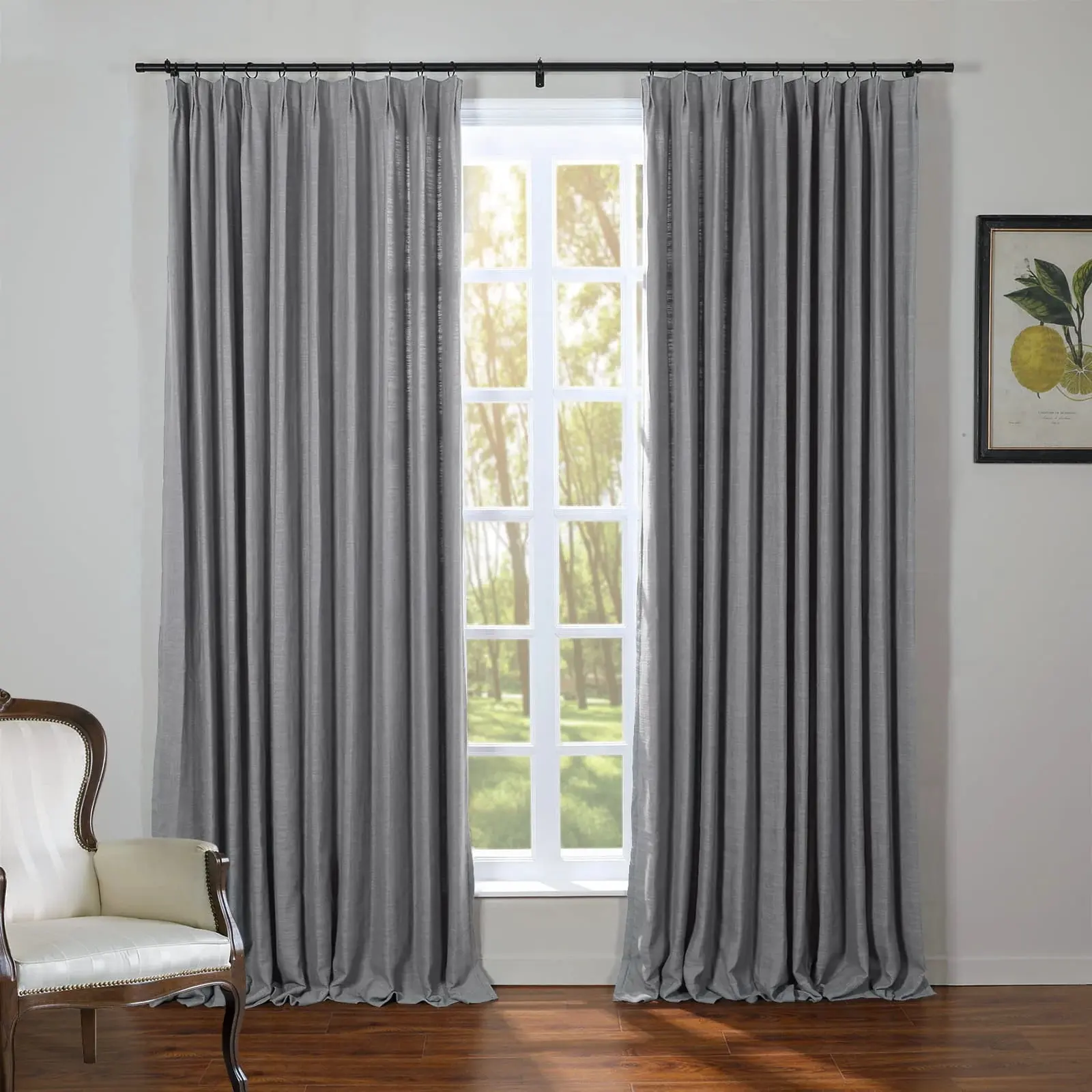 Kyla Extra Long Linen Ceiling to Floor Curtains Pleated - Image 64