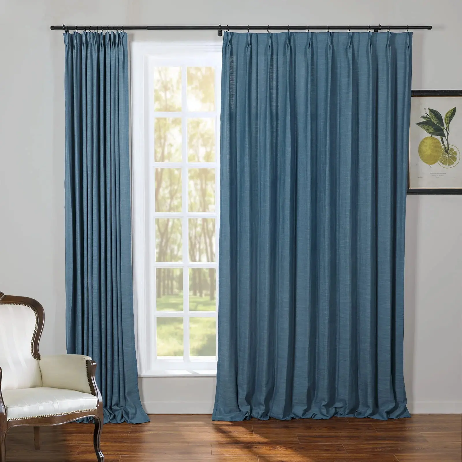 Kyla Extra Long Linen Ceiling to Floor Curtains Pleated - Image 69