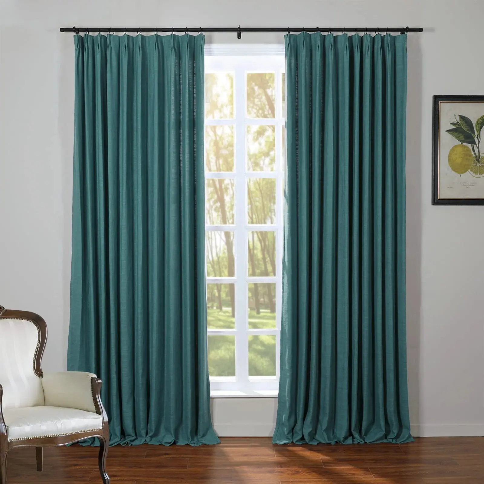 Kyla Extra Long Linen Ceiling to Floor Curtains Pleated - Image 88