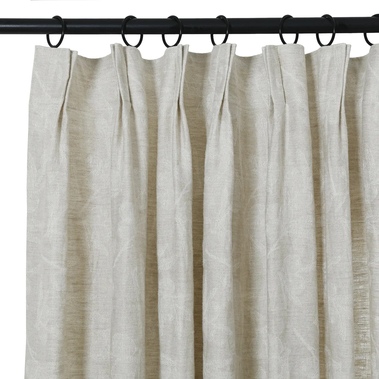 Lance 100% European Flax Linen Jacquard Curtain Pleated - Image 19