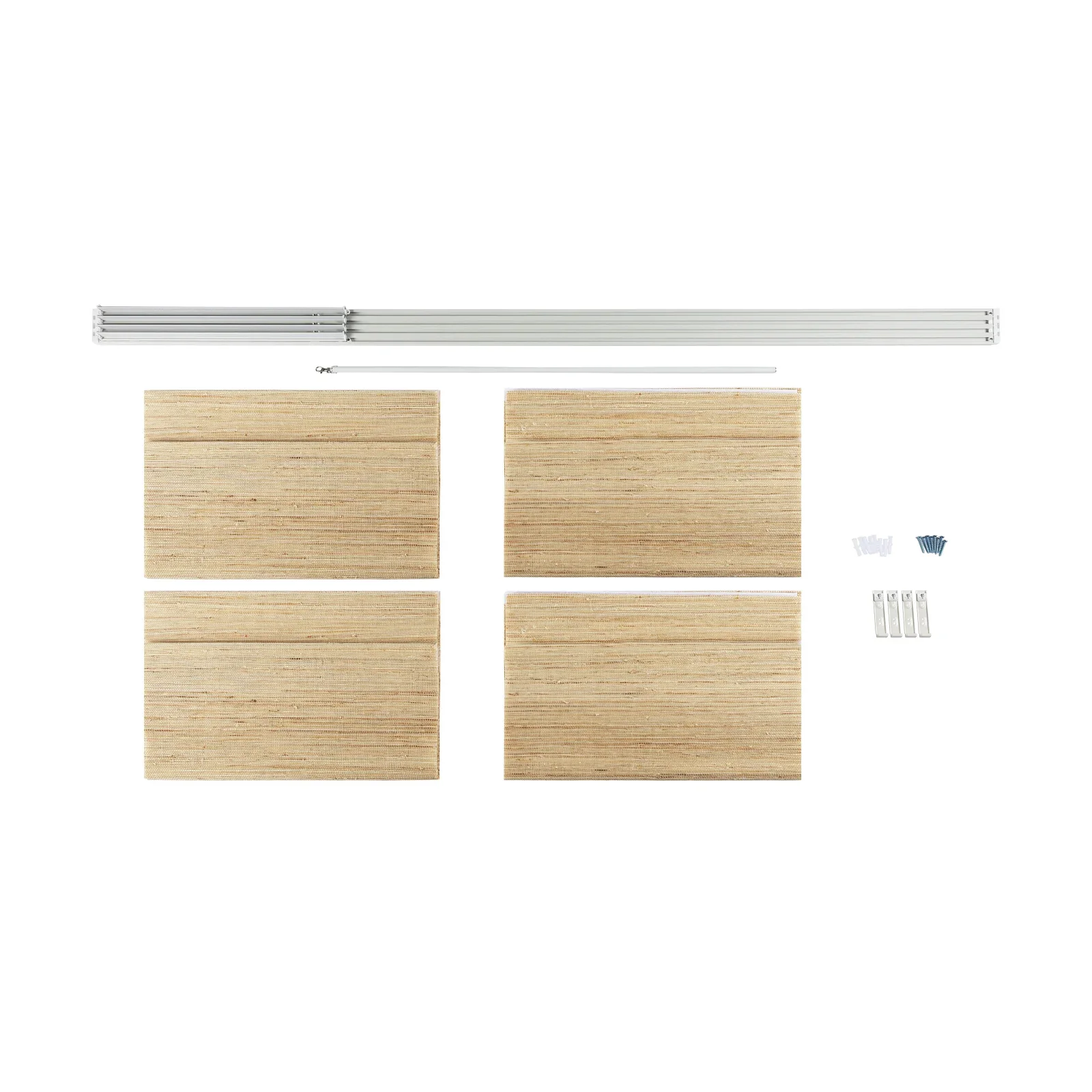 Lay Natural Woven Wood Panel Track Blinds - Beige - Image 20