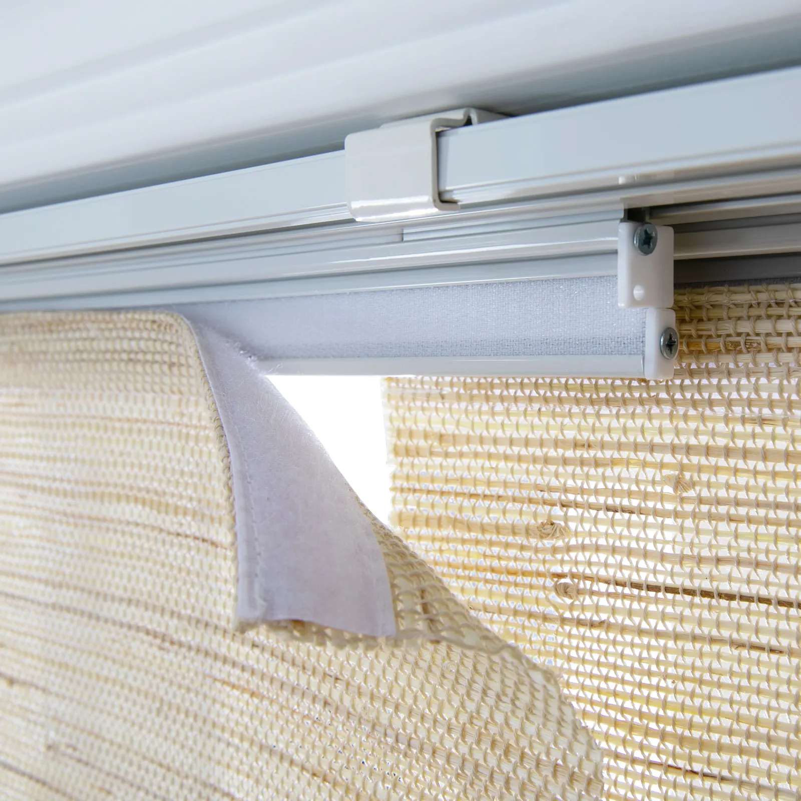 Lay Natural Woven Wood Panel Track Blinds - Beige - Image 7