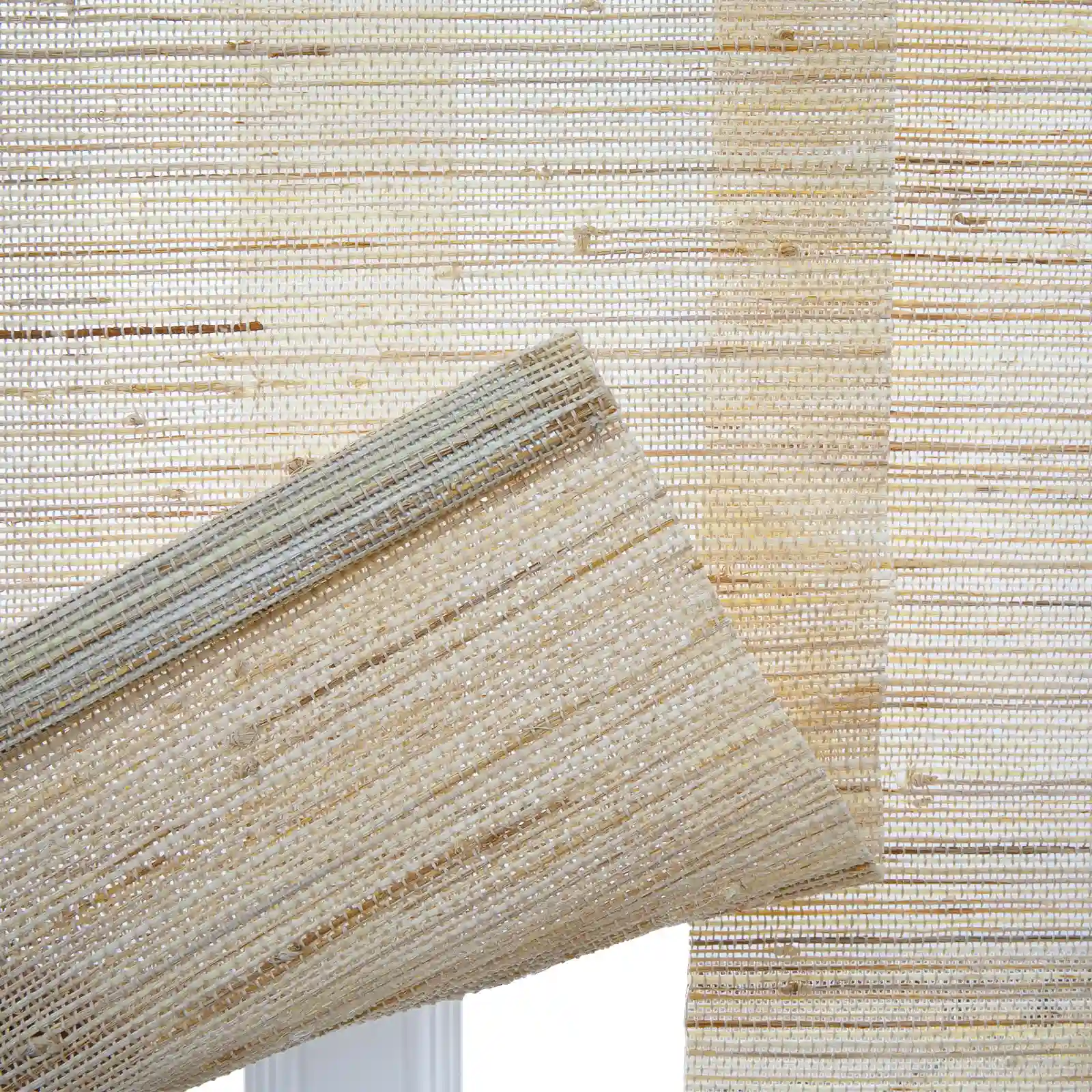 Lay Natural Woven Wood Panel Track Blinds - Beige - Image 9