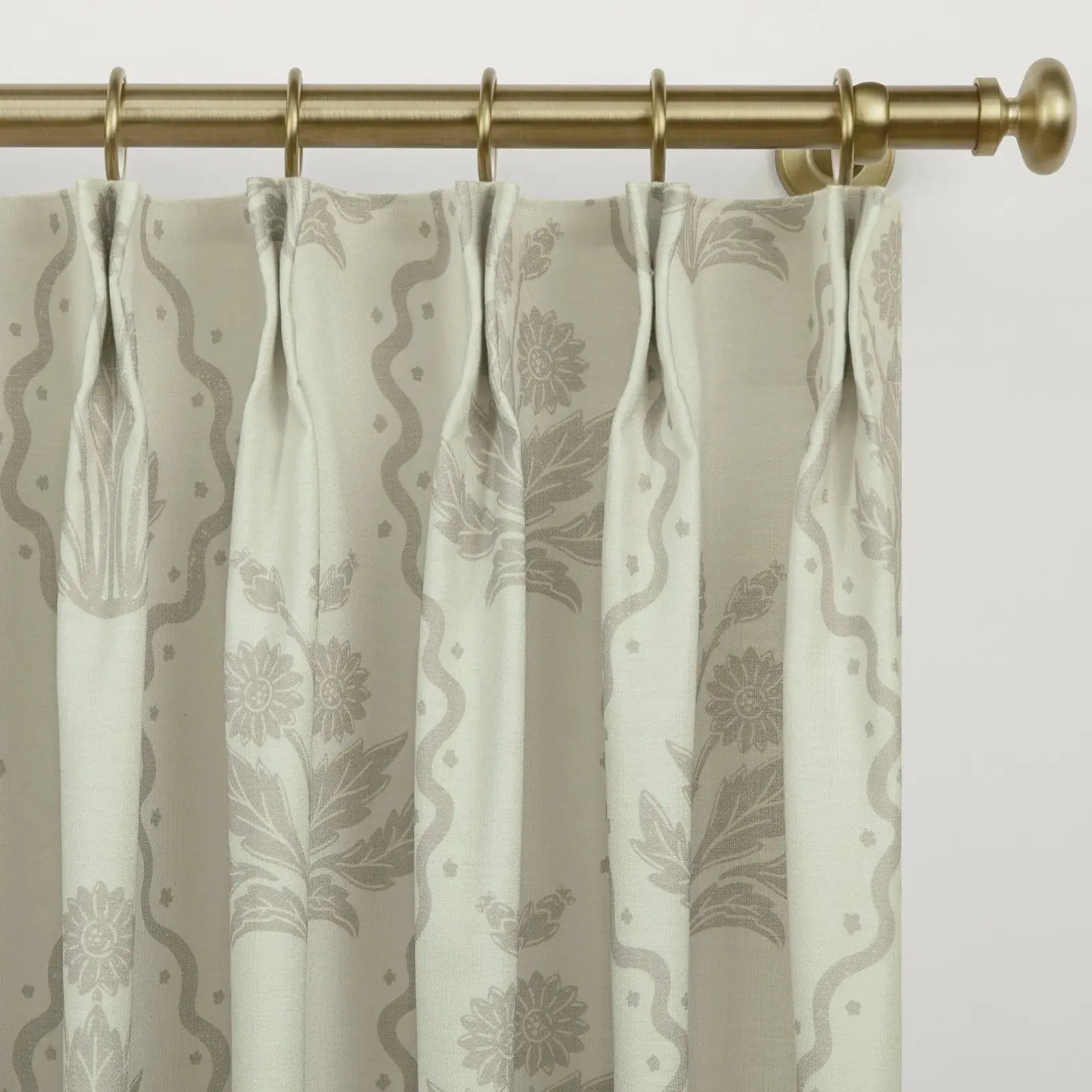 Leah Berin Garden Botanical Cotton Print Drapery Pleated - Image 32