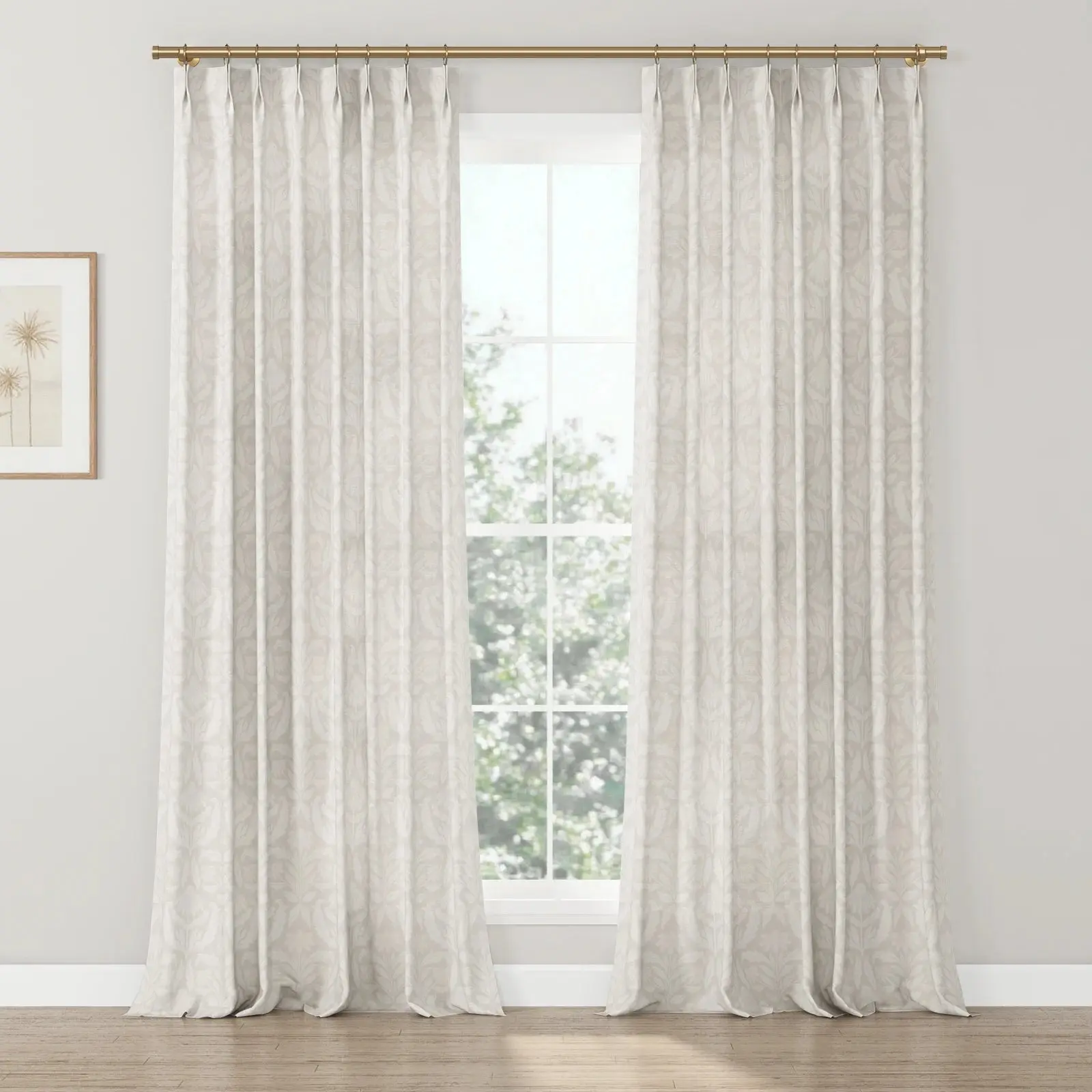 Leah Berin Garden Botanical Cotton Print Drapery Pleated - Image 5