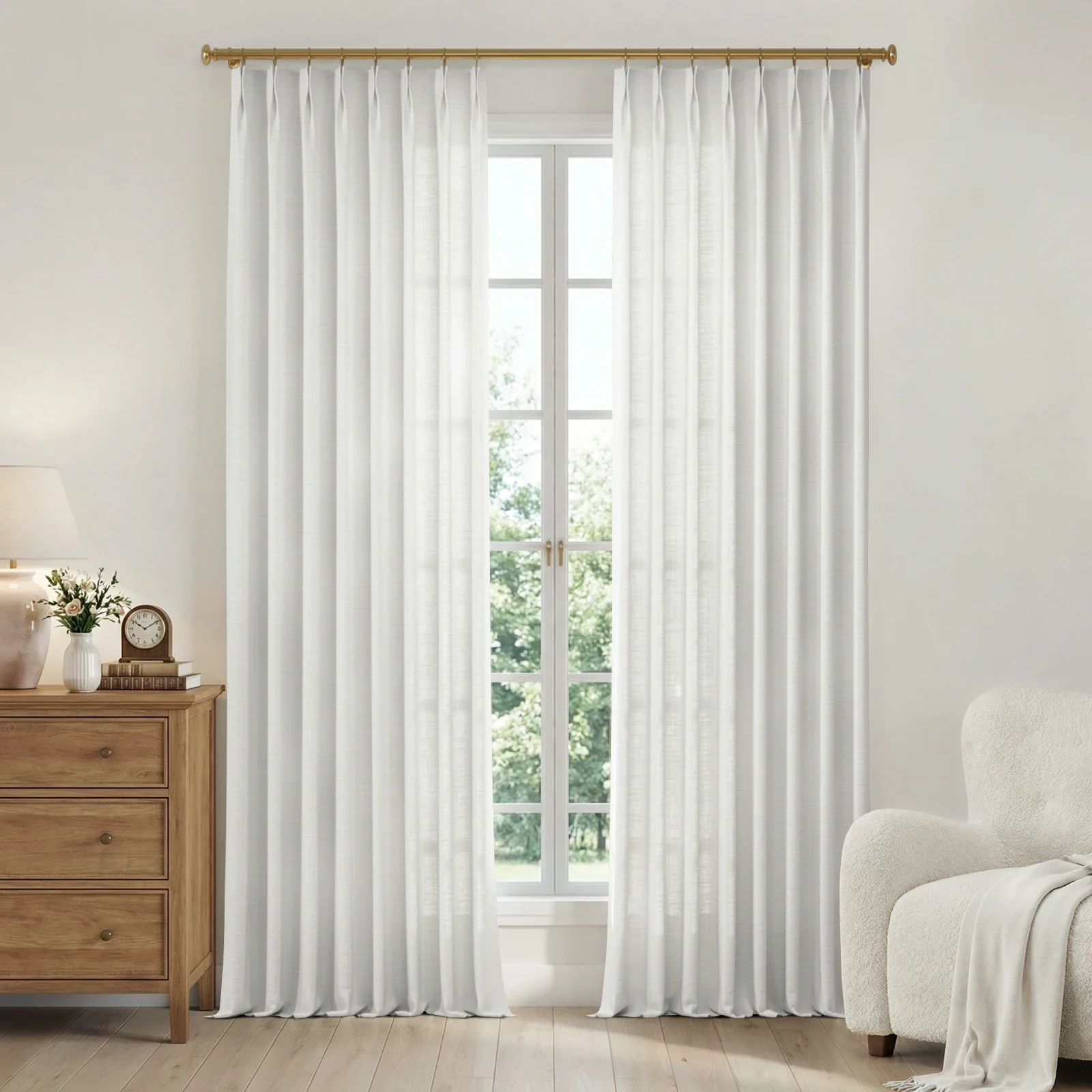 Leni Slub Linen Cotton Curtain Pleated - Image 15