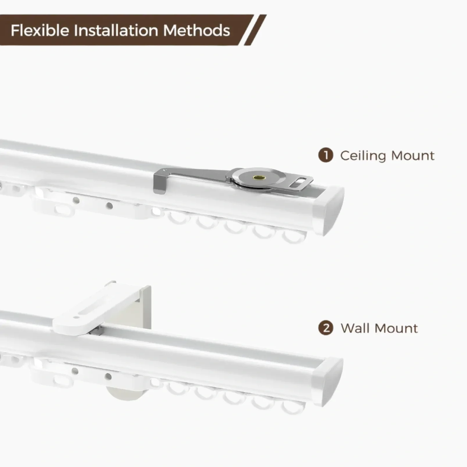 Leo Single Wall & Ceiling Curtain Track - Image 2