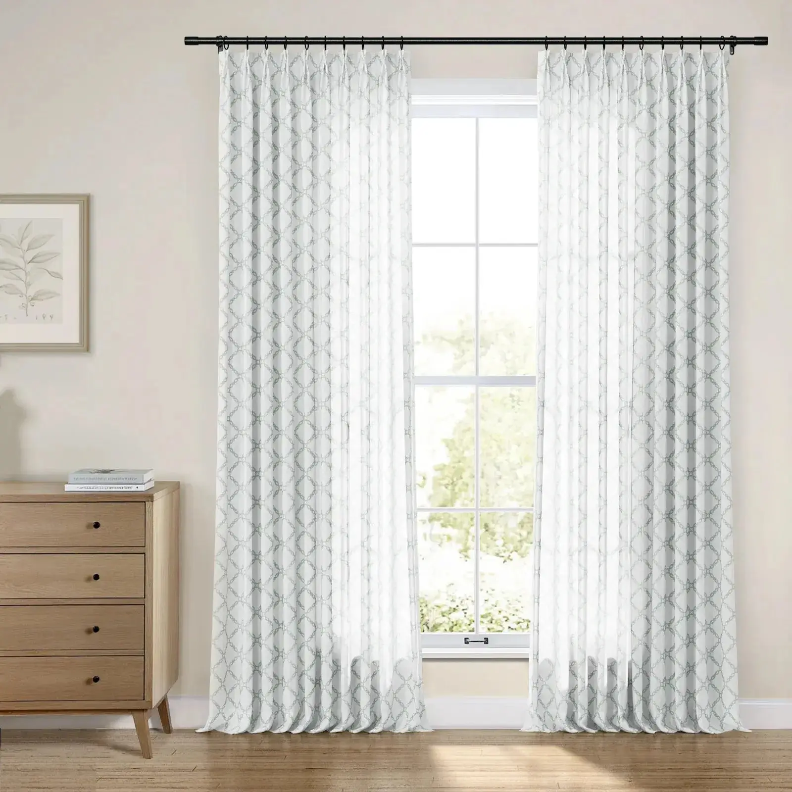 Linnea Linen Cotton Embroidered Curtain Pleated - Image 16
