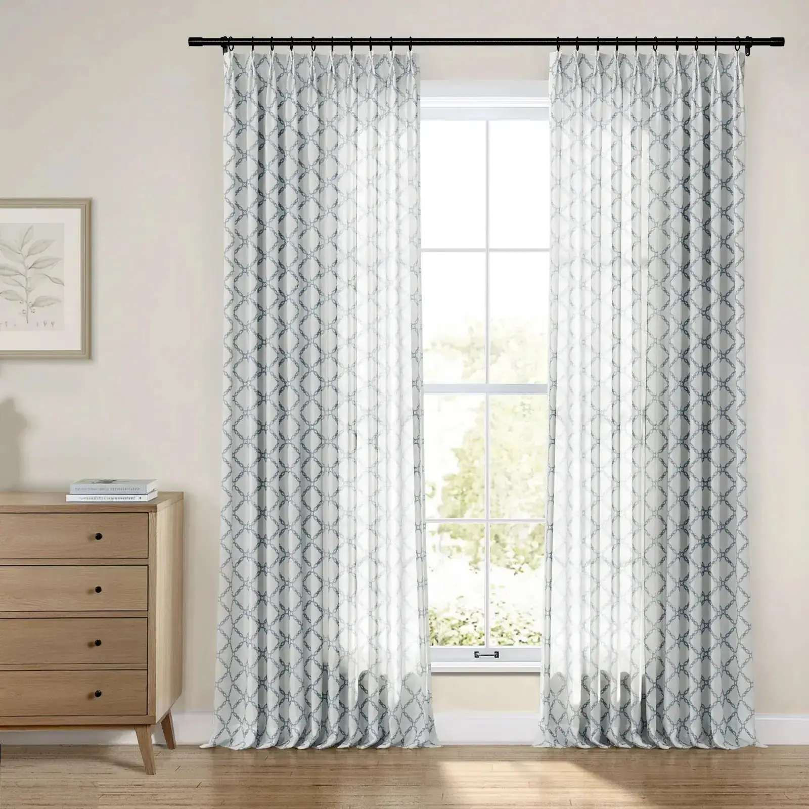 Linnea Linen Cotton Embroidered Curtain Pleated - Image 24