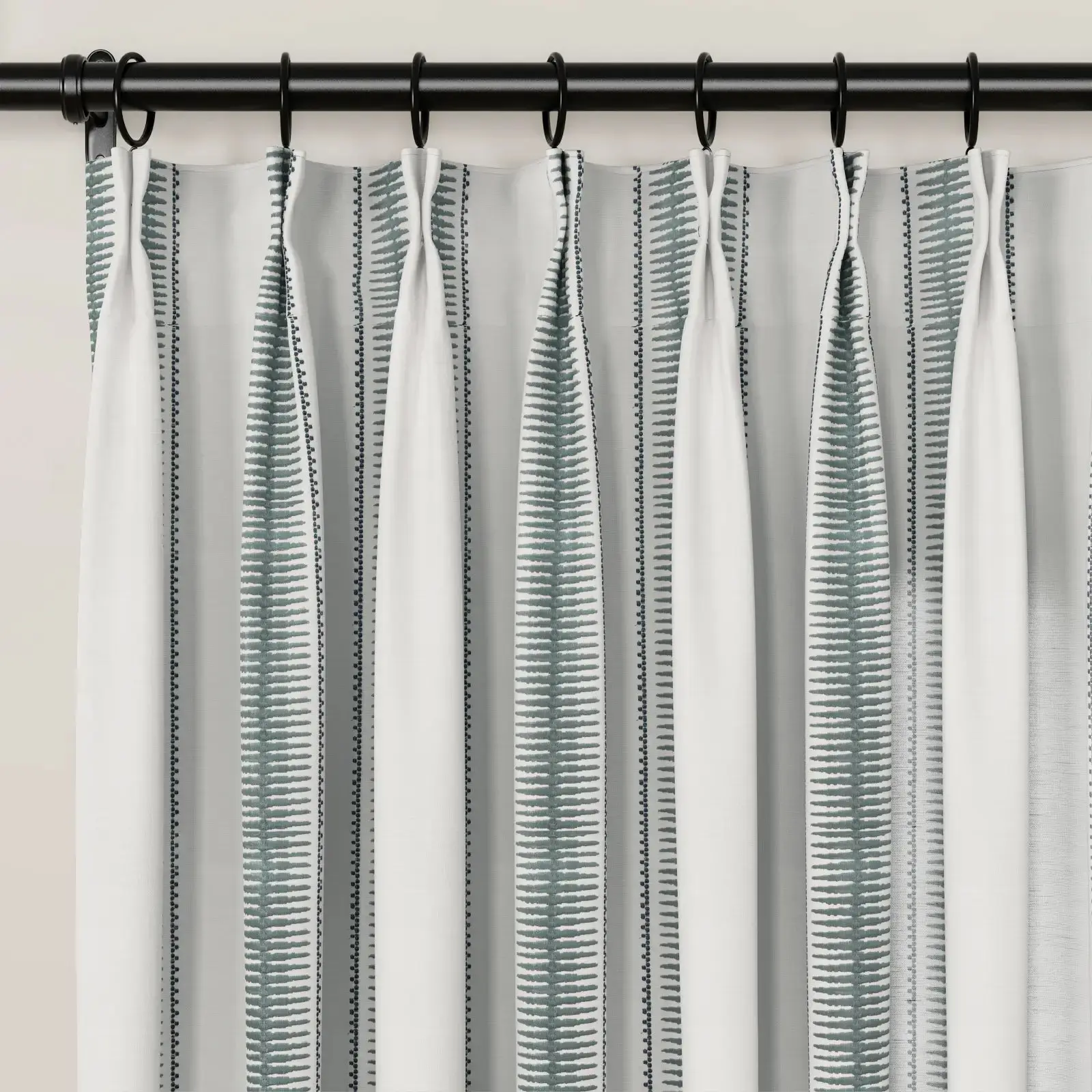 Linnea Linen Cotton Embroidered Curtain Pleated - Image 87