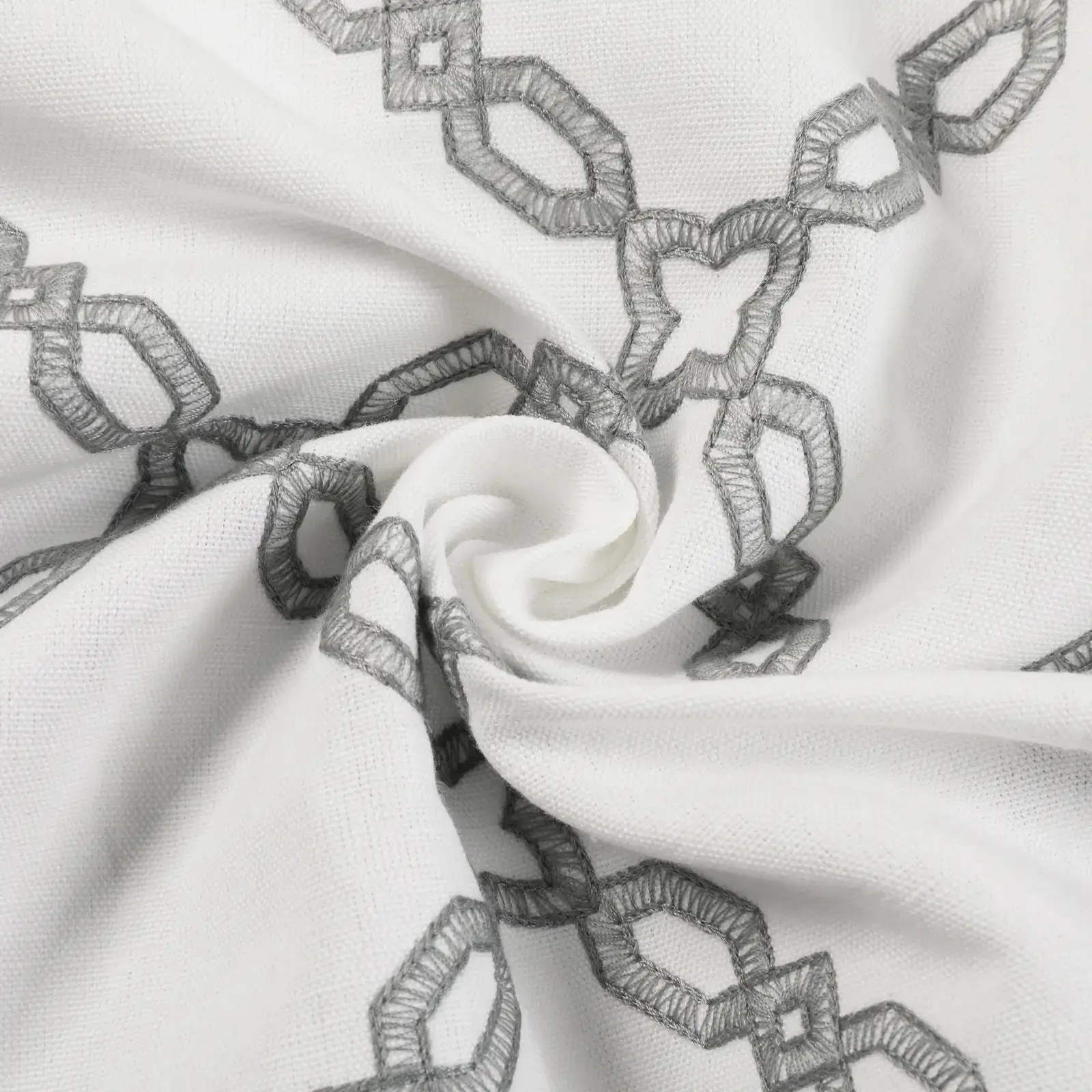 Linnea Linen Cotton Embroidered Curtain Pleated - Image 95