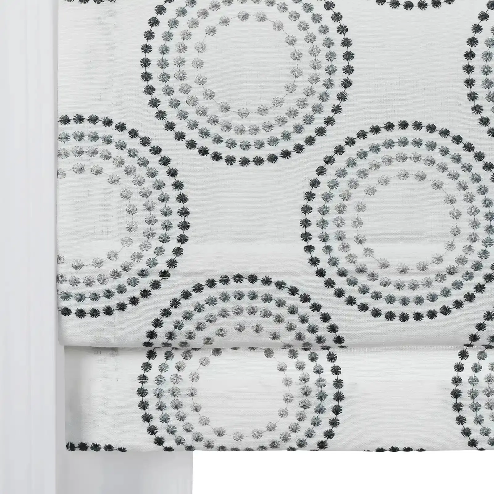 Linnea Linen Cotton Embroidered Roman Shade Cordless - Image 103