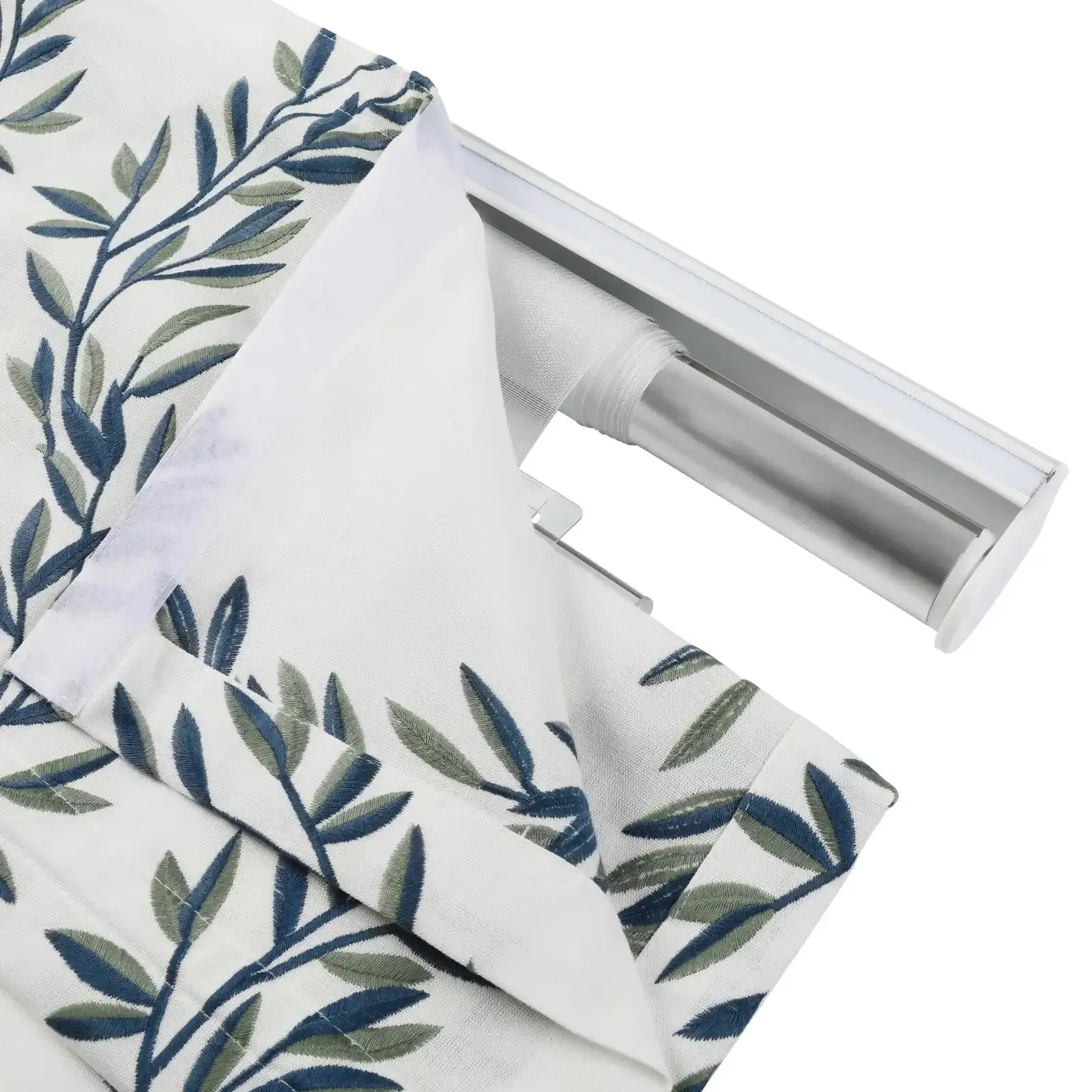 Linnea Linen Cotton Embroidered Roman Shade Cordless - Image 124