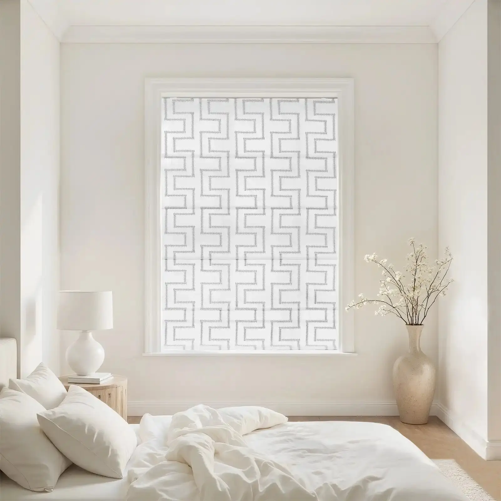 Linnea Linen Cotton Embroidered Roman Shade Cordless - Image 41