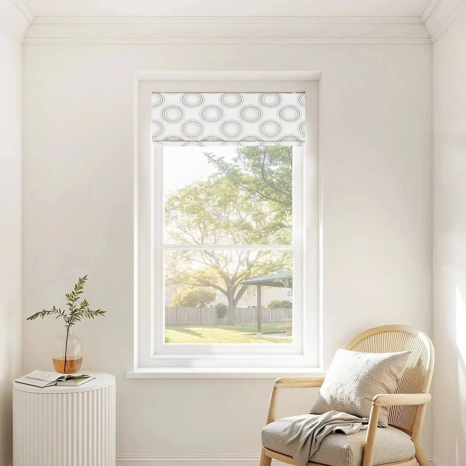 Linnea Linen Cotton Embroidered Roman Shade Cordless - Image 48