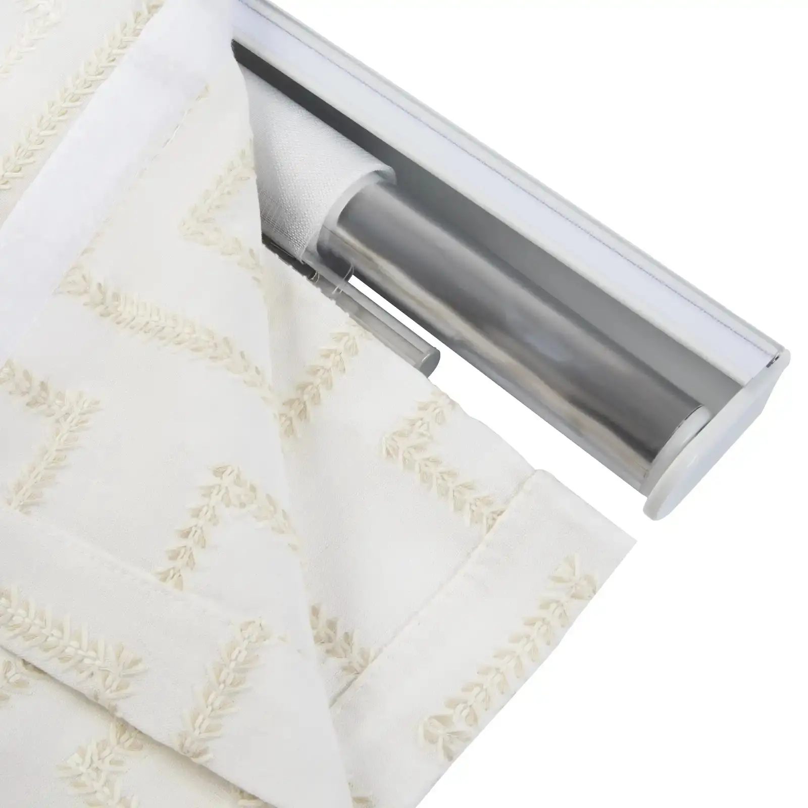 Linnea Linen Cotton Embroidered Roman Shade Cordless - Image 79