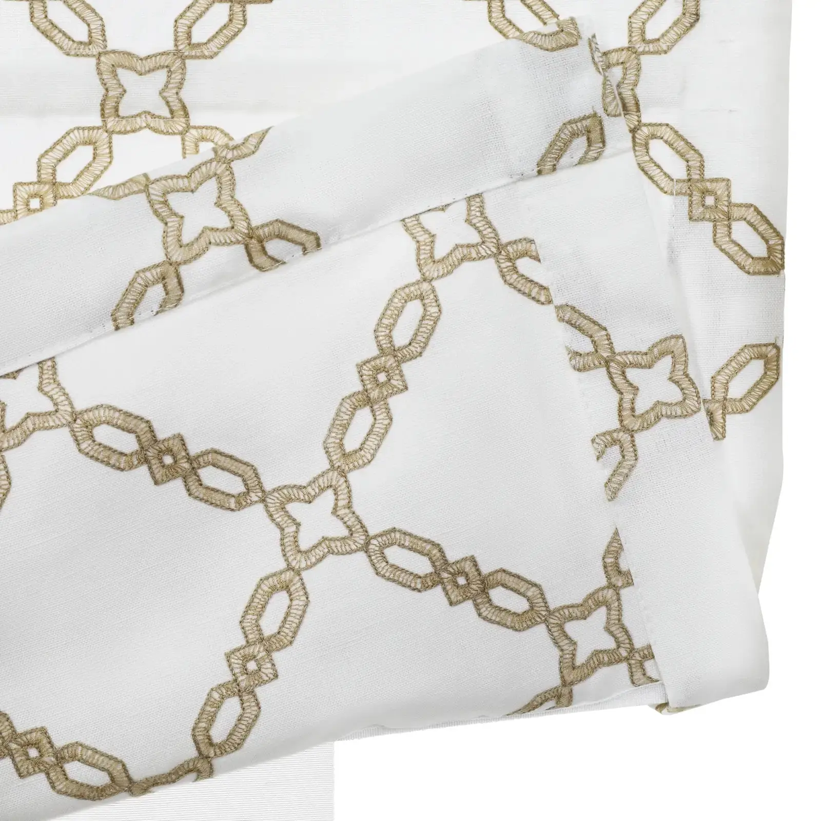 Linnea Linen Cotton Embroidered Roman Shade Cordless - Image 9