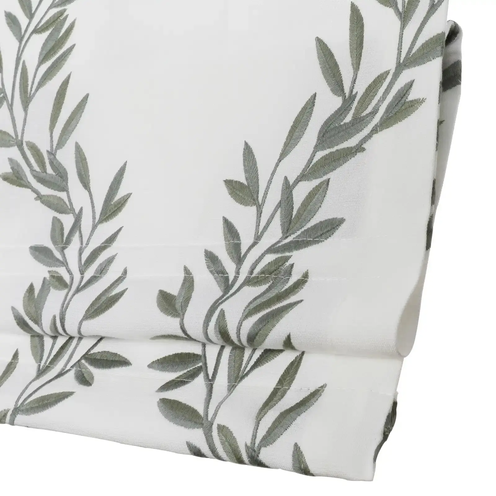 Linnea Linen Cotton Embroidered Roman Shade Cordless - Image 90
