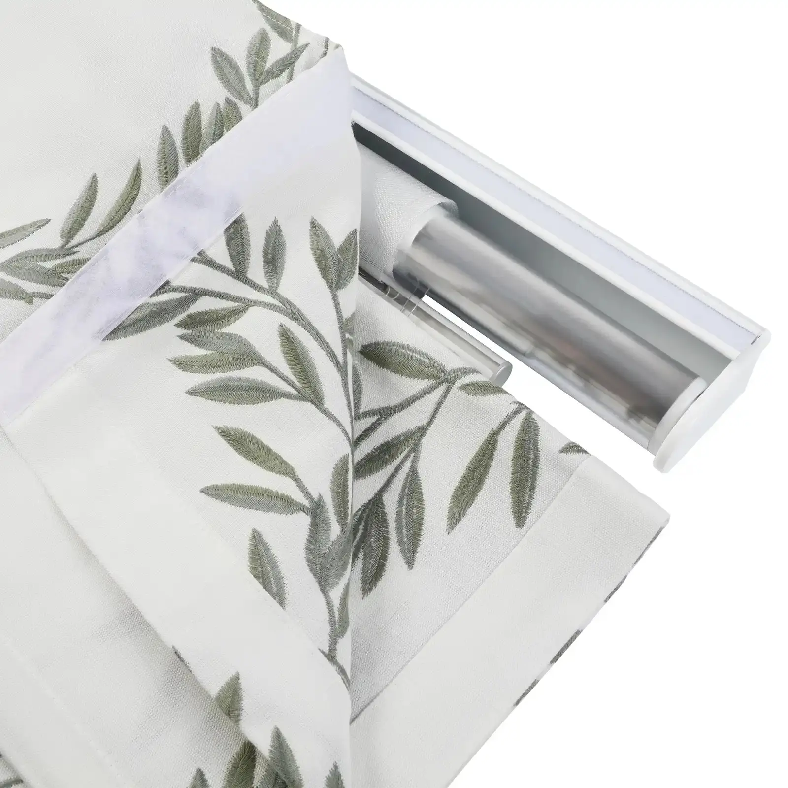 Linnea Linen Cotton Embroidered Roman Shade Cordless - Image 92