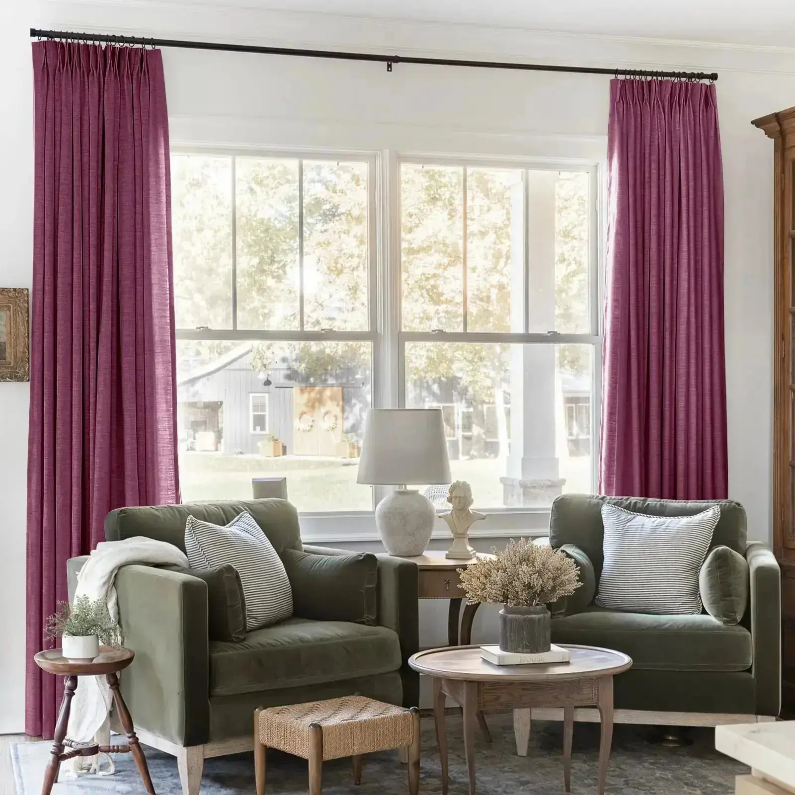 Liz Linen Blackout Curtains Pleated Drapery - Image 56