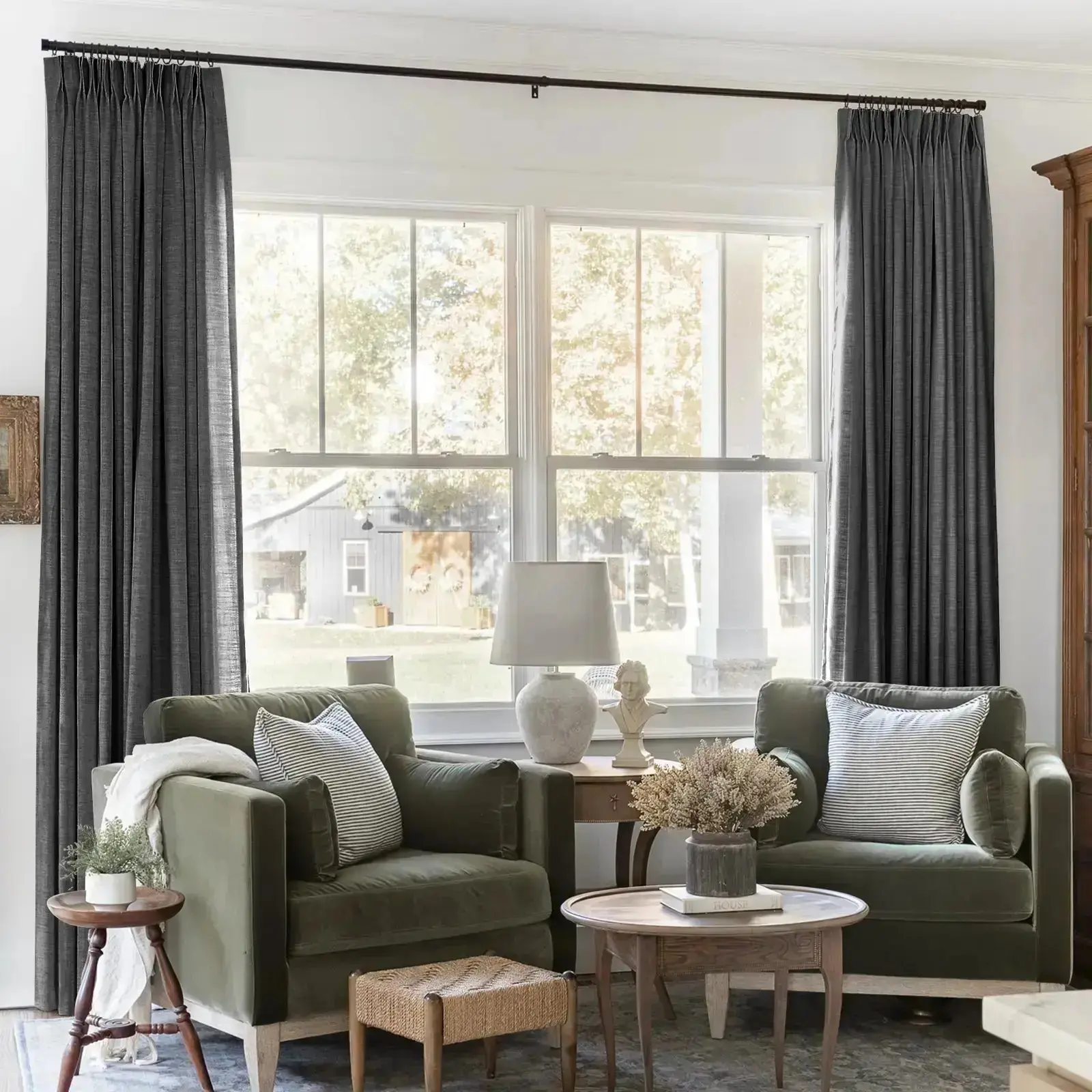 Liz Linen Blackout Curtains Pleated Drapery - Image 57