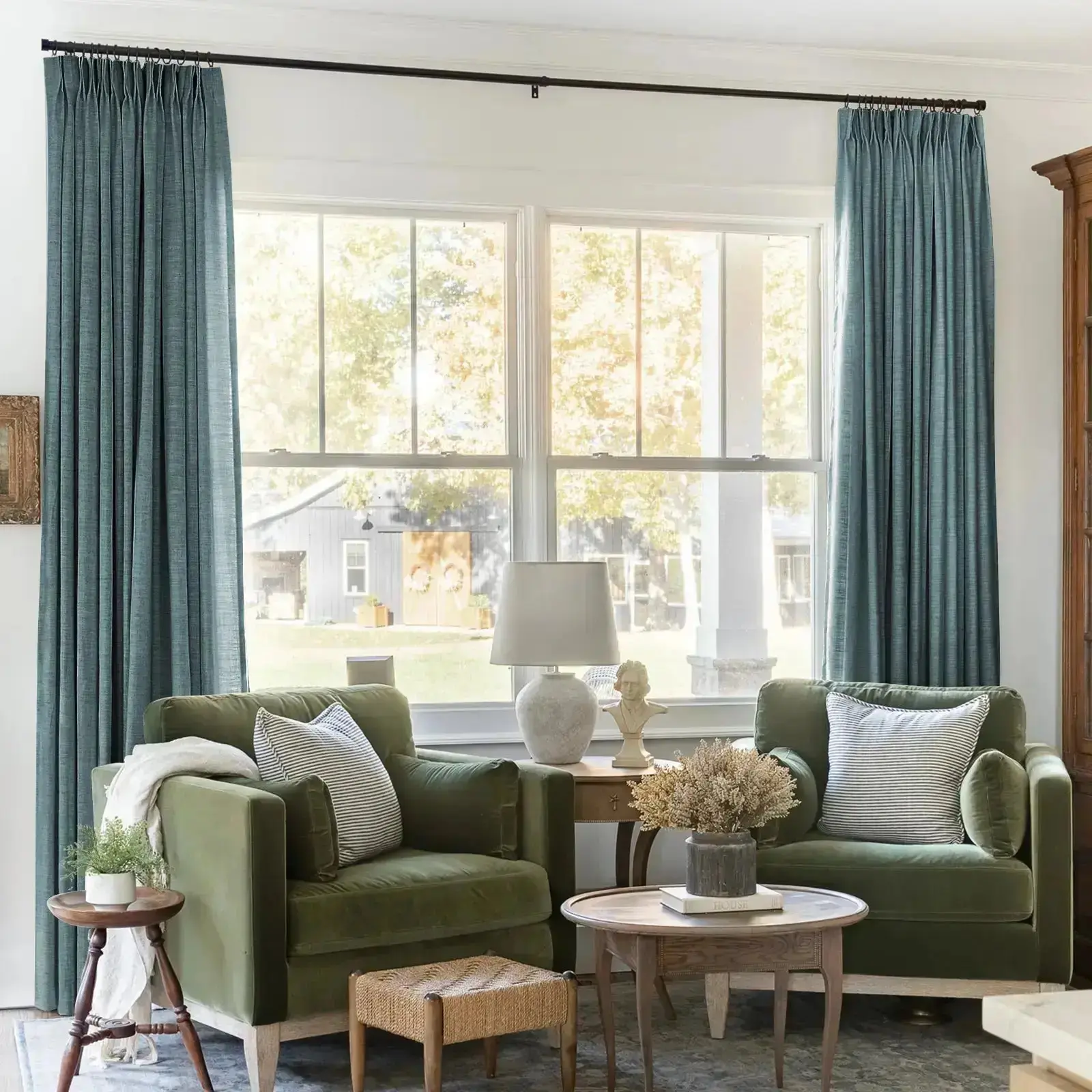 Liz Linen Blackout Curtains Pleated Drapery - Image 60