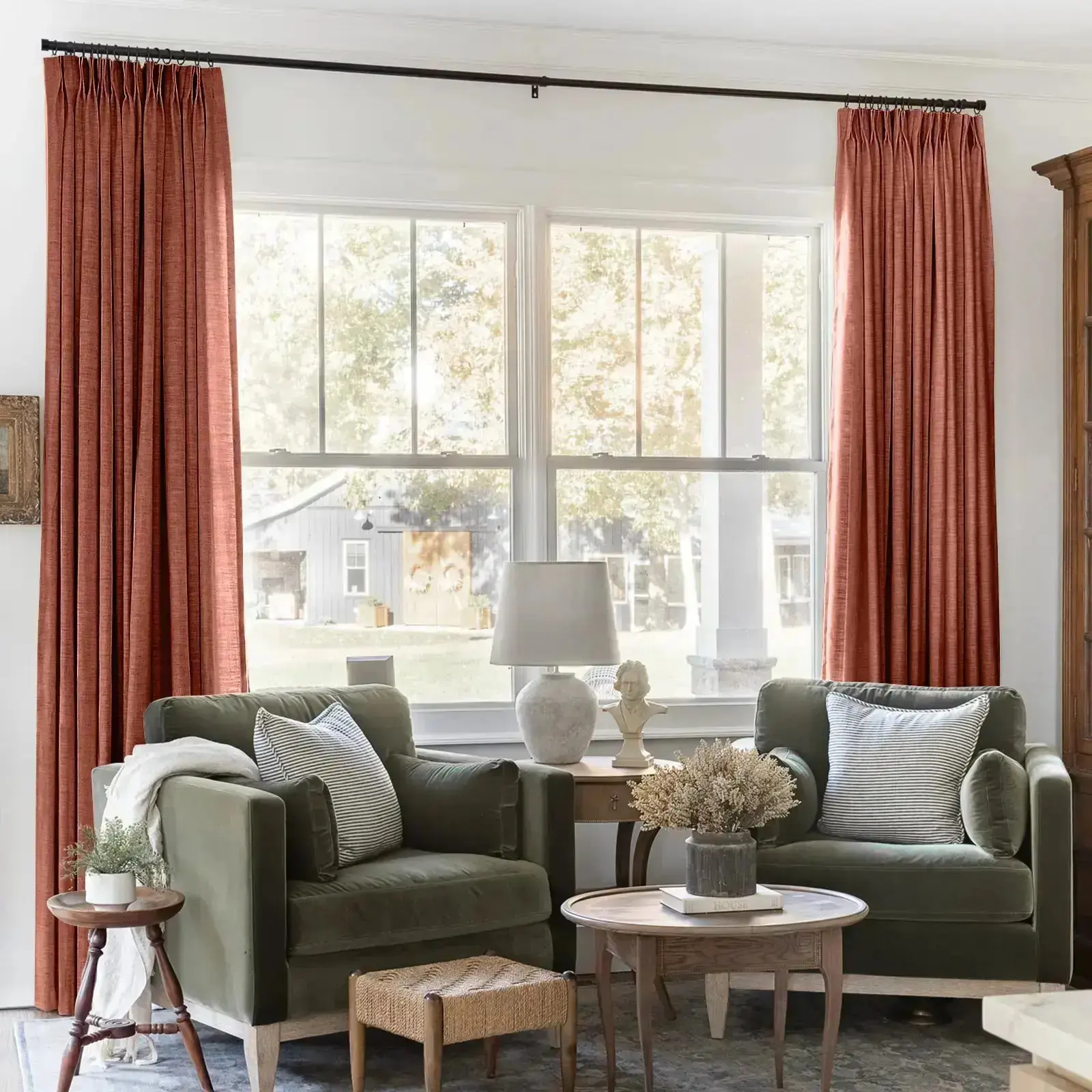Liz Linen Blackout Curtains Pleated Drapery - Image 61