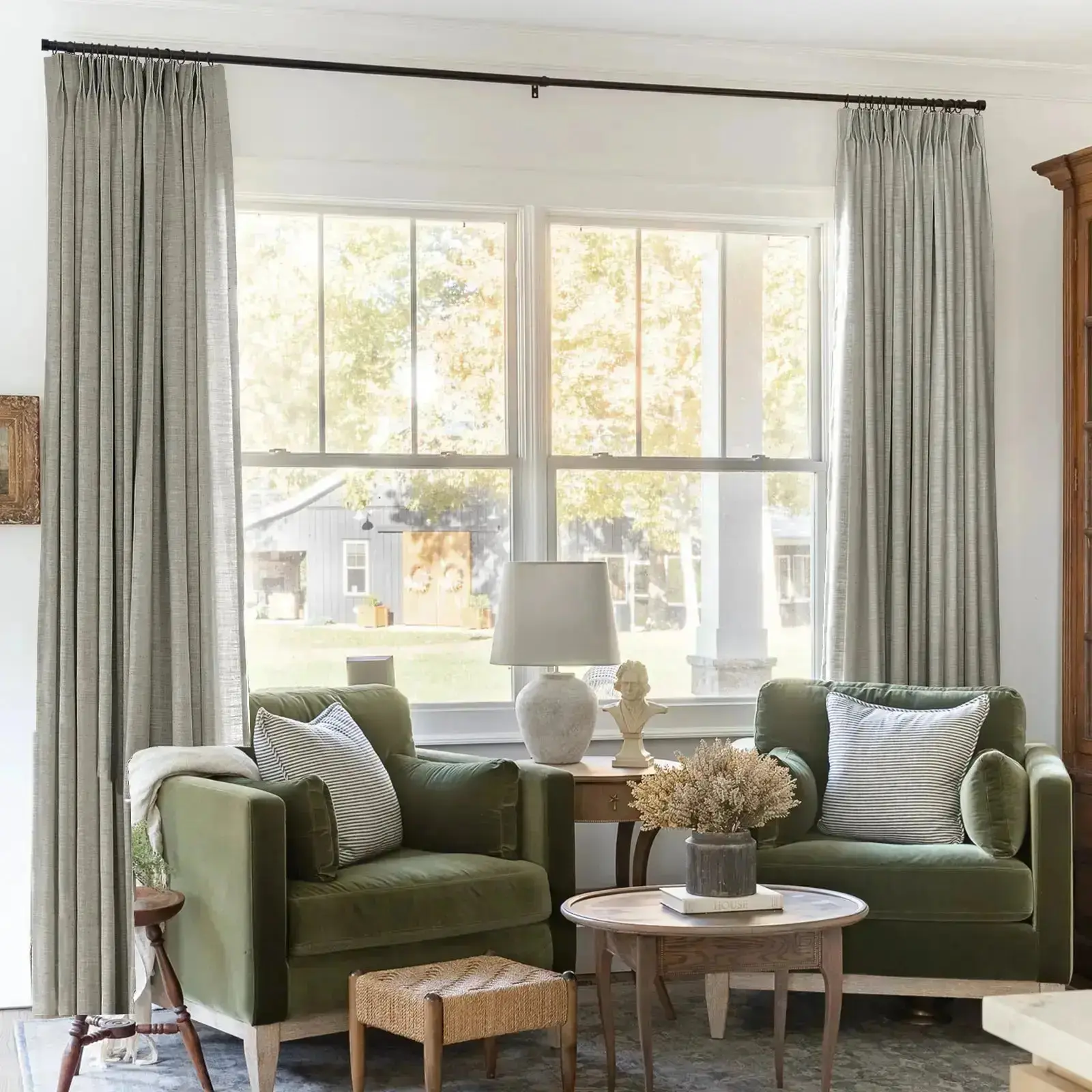 Liz Linen Blackout Curtains Pleated Drapery - Image 64