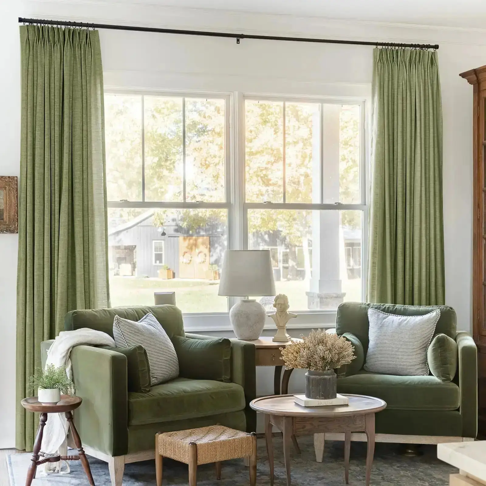 Liz Linen Blackout Curtains Pleated Drapery - Image 65