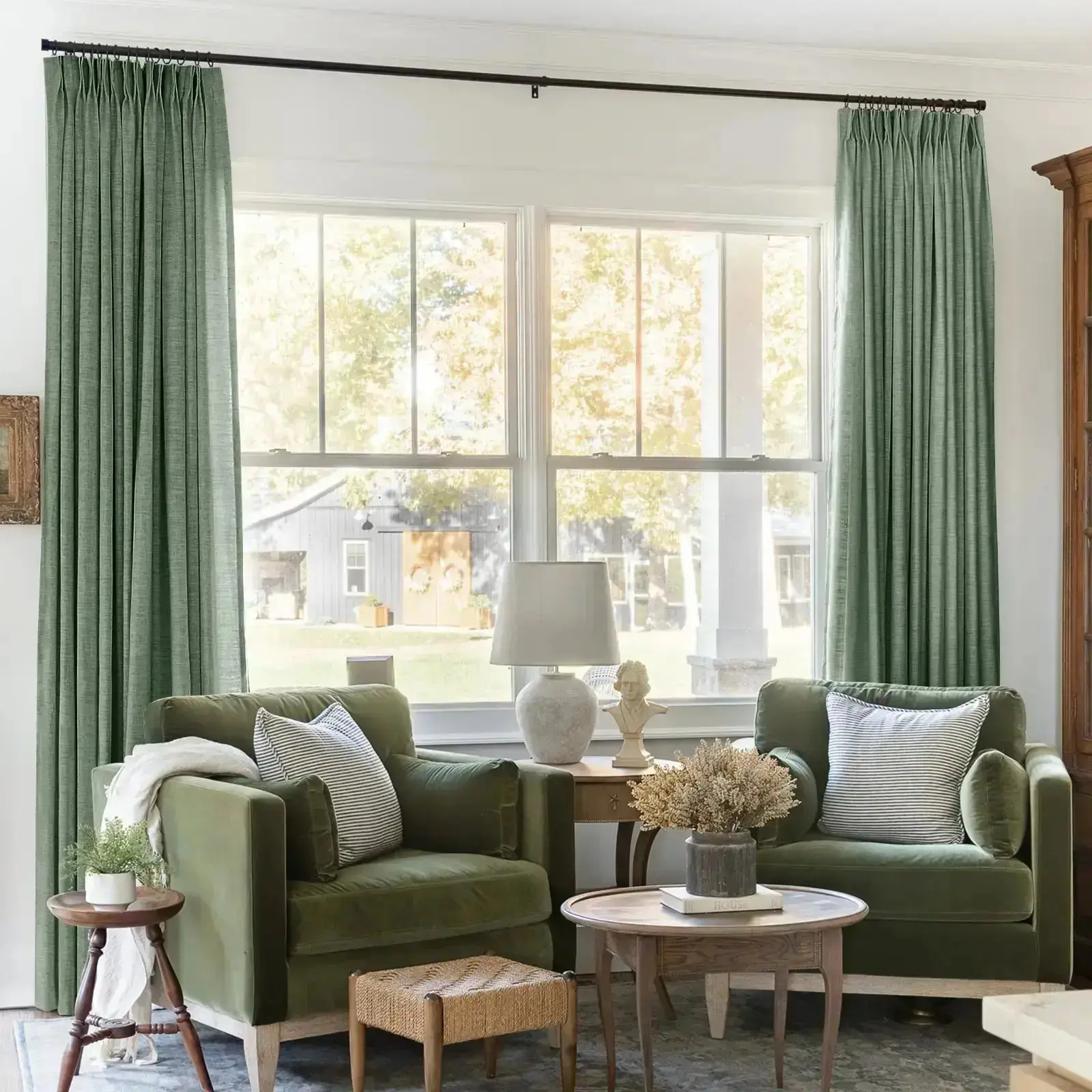 Liz Linen Blackout Curtains Pleated Drapery - Image 68
