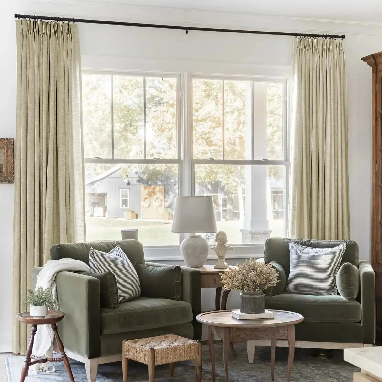 Liz Linen Blackout Curtains Pleated Drapery - Image 69