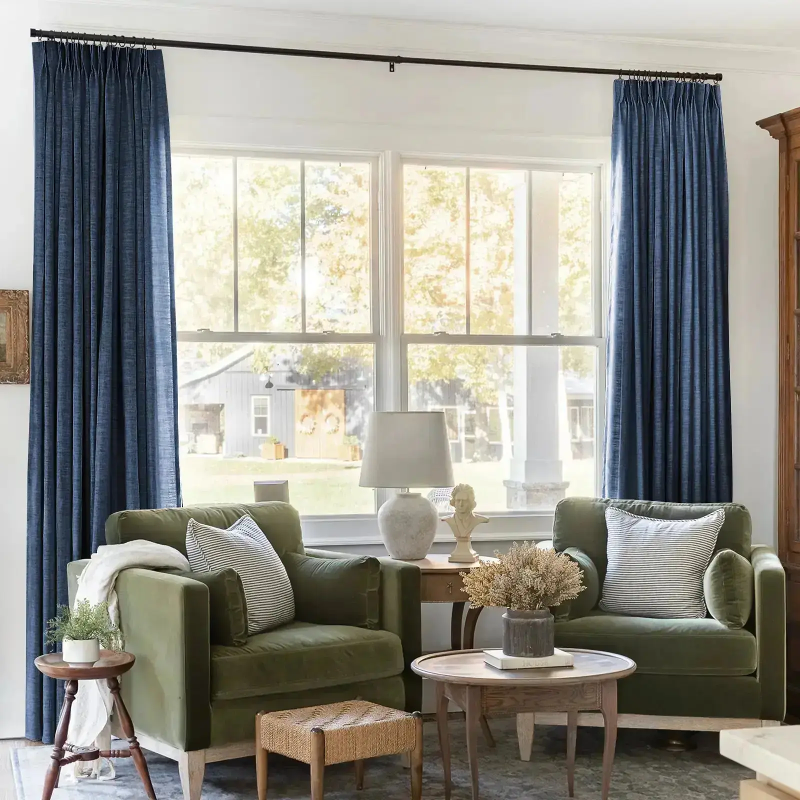 Liz Linen Blackout Curtains Pleated Drapery - Image 71