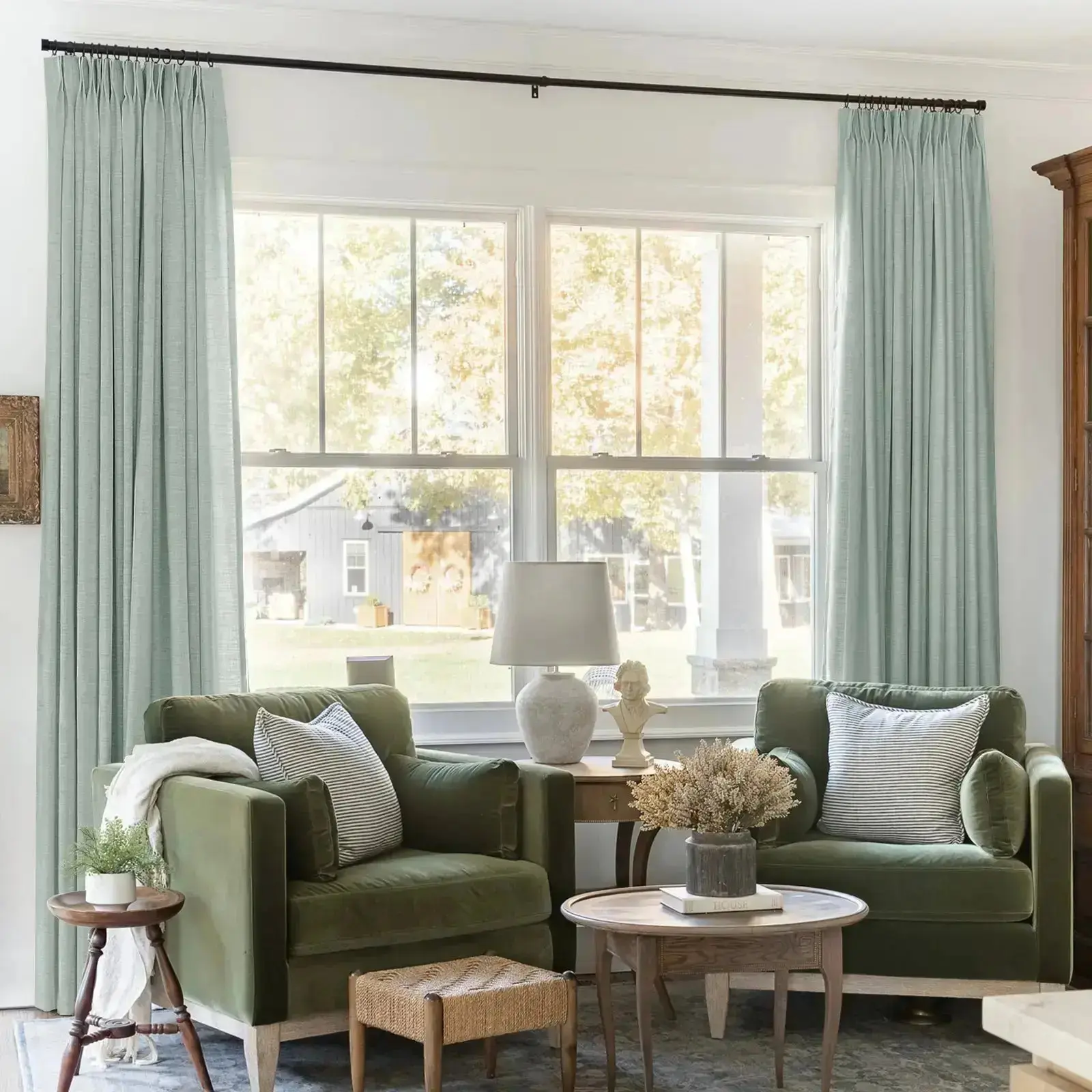 Liz Linen Blackout Curtains Pleated Drapery - Image 73
