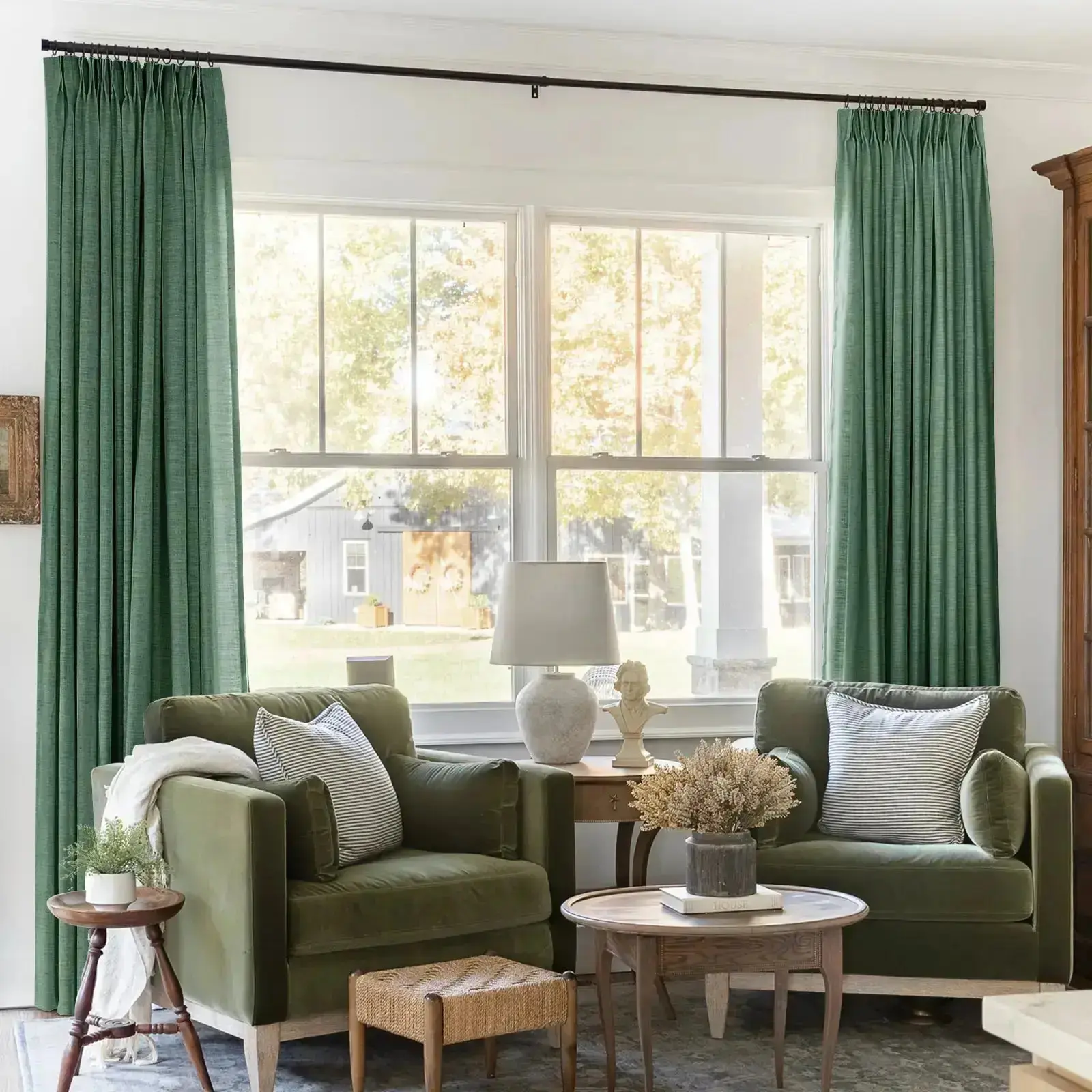 Liz Linen Blackout Curtains Pleated Drapery - Image 75