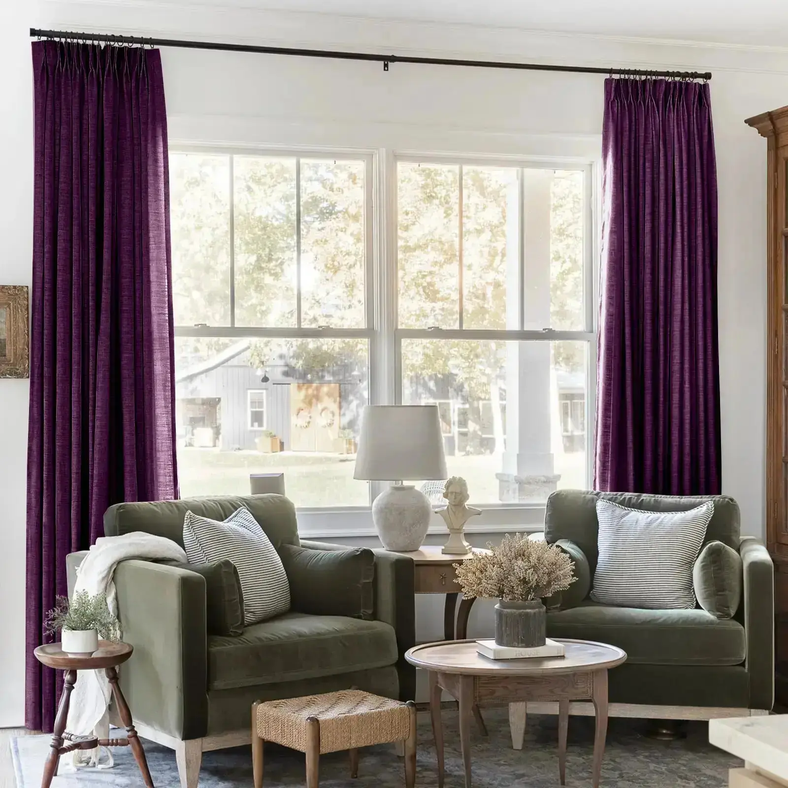 Liz Linen Blackout Curtains Pleated Drapery - Image 77
