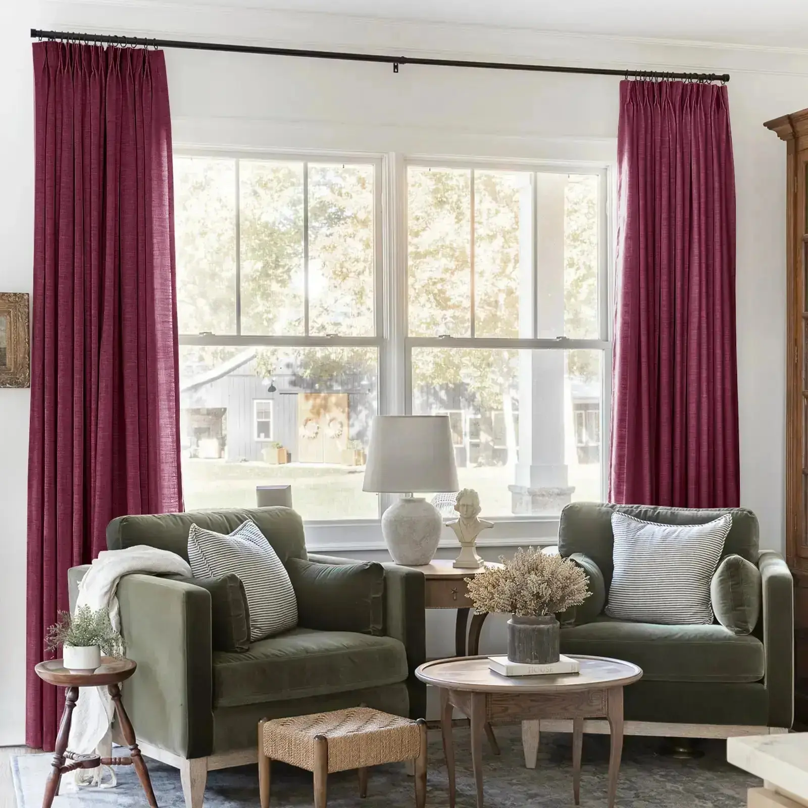 Liz Linen Blackout Curtains Pleated Drapery - Image 79