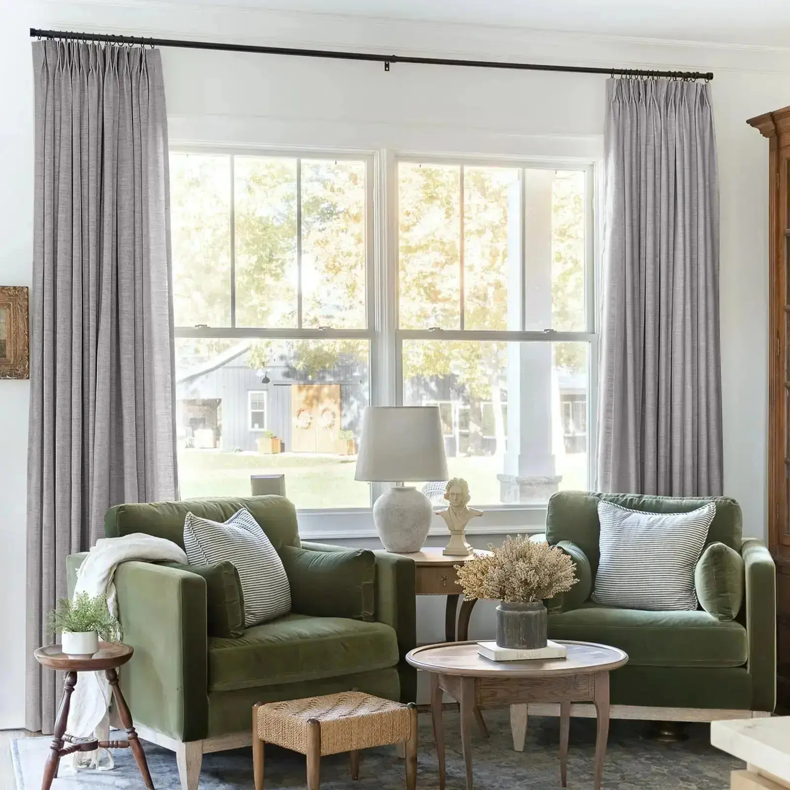 Liz Linen Blackout Curtains Pleated Drapery - Image 80