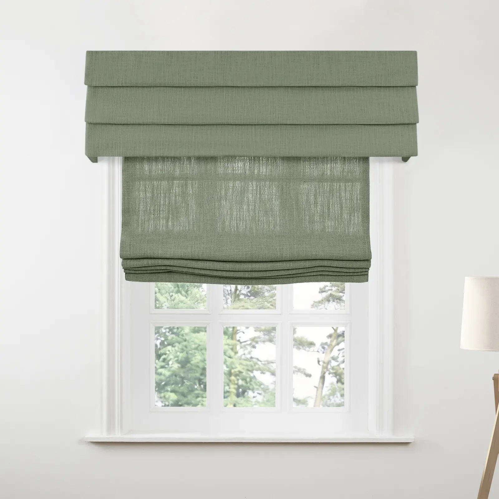 Liz Linen Board Mounted Hobbled Roman Valance - Image 100