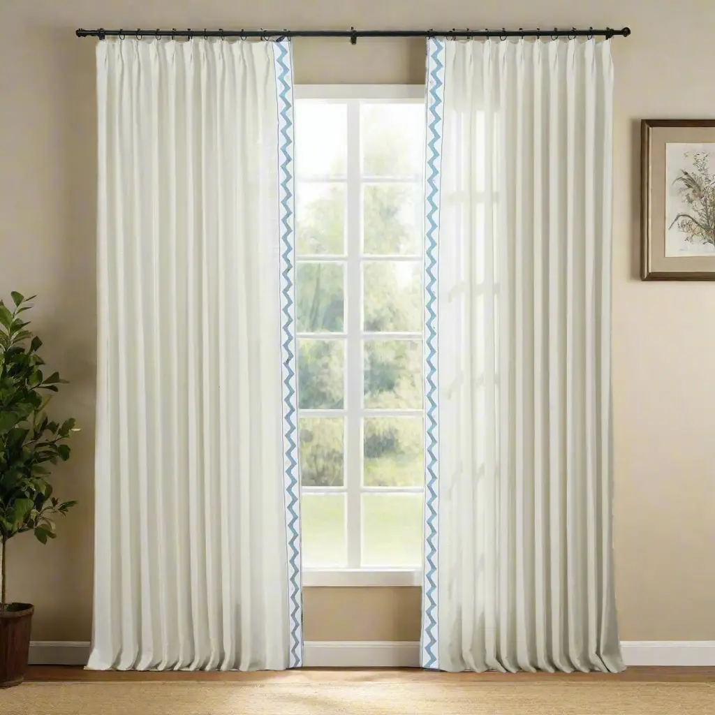 Liz Linen Curtains with Border Trim (Sold per Pair) - Image 24
