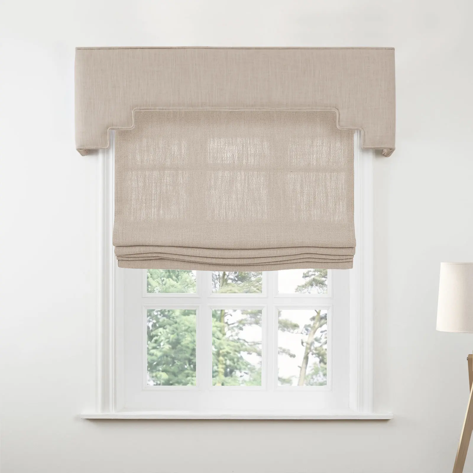 Liz Linen Decorative Stepped Cornice - Image 150