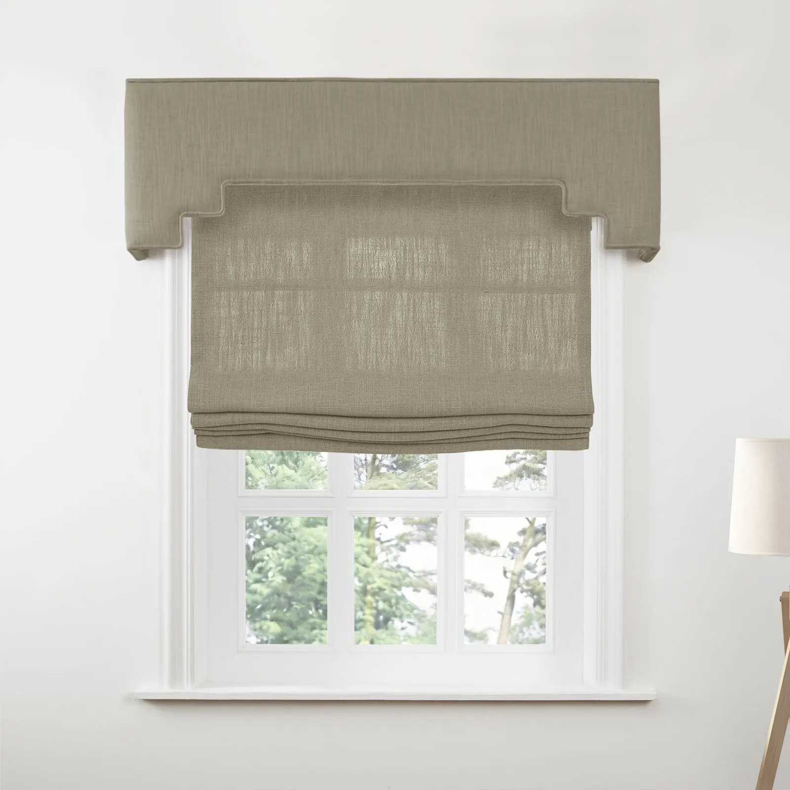 Liz Linen Decorative Stepped Cornice - Image 154
