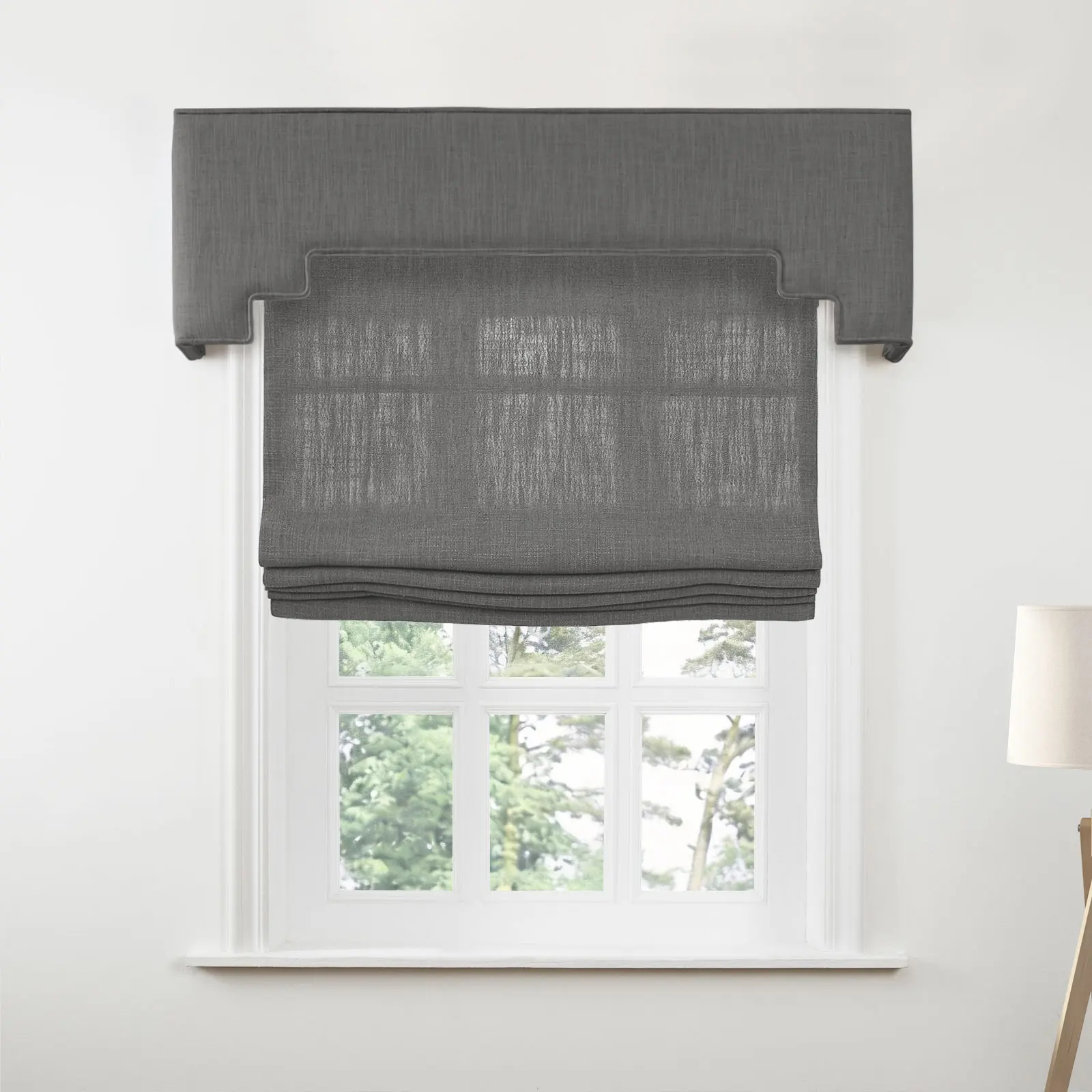 Liz Linen Decorative Stepped Cornice - Image 25