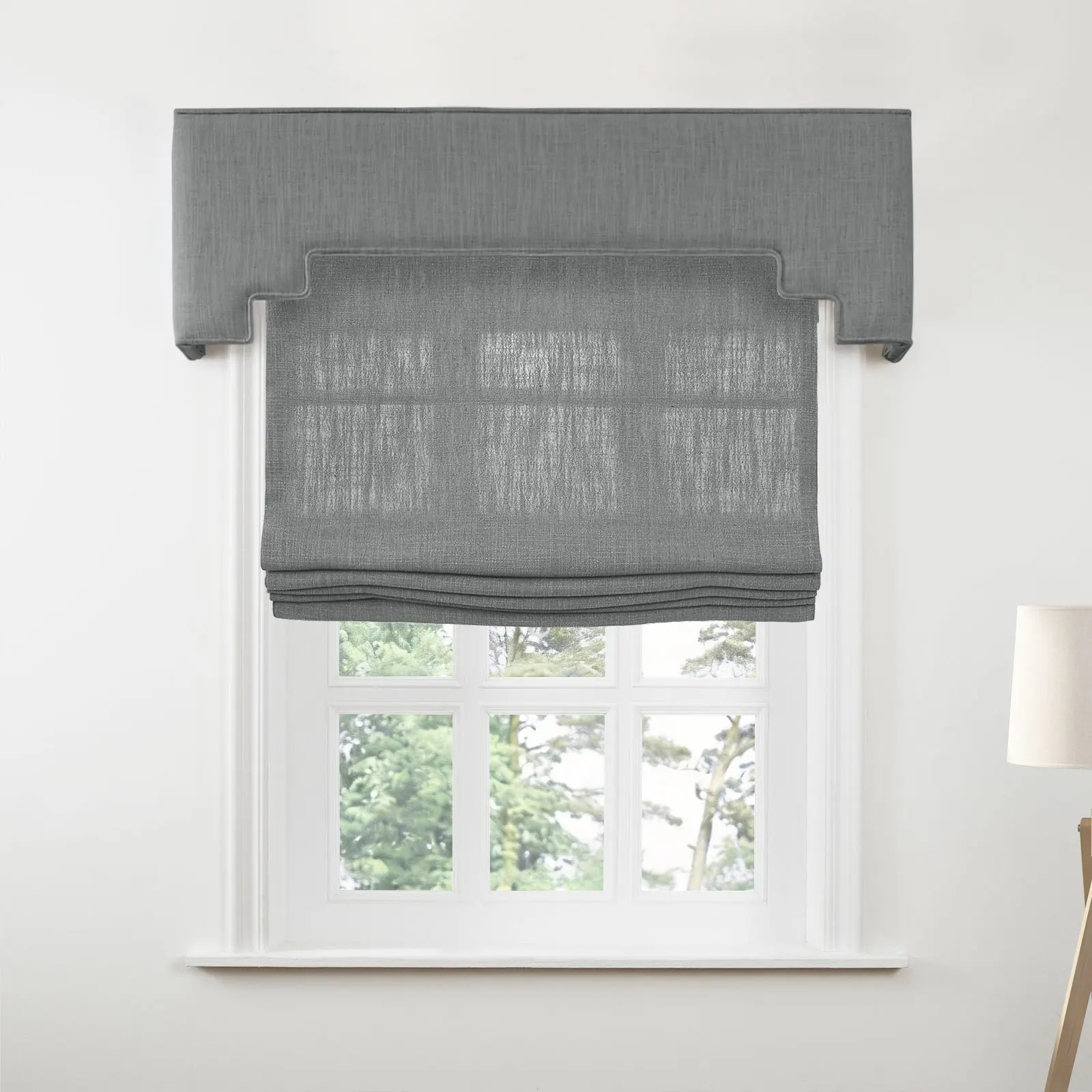 Liz Linen Decorative Stepped Cornice - Image 37